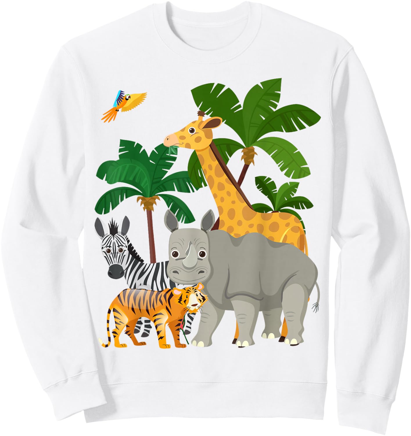 Forest Animals and Jungle Animals Idea for Kids and Animals , white, S Sweatshirt - Sweatshirt | White