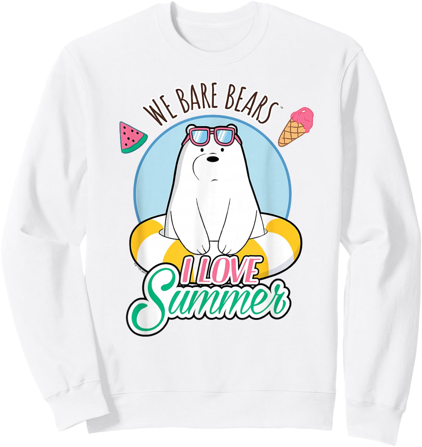 We Bare Bears Ice Bear Loves Summer Sweatshirt - Sweatshirt | White