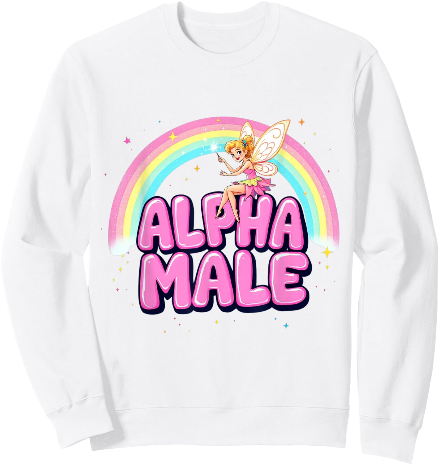 Cute Alpha Male Fairy Funny Sarcastic Humor Ironic Men Sweatshirt - Sweatshirt | White