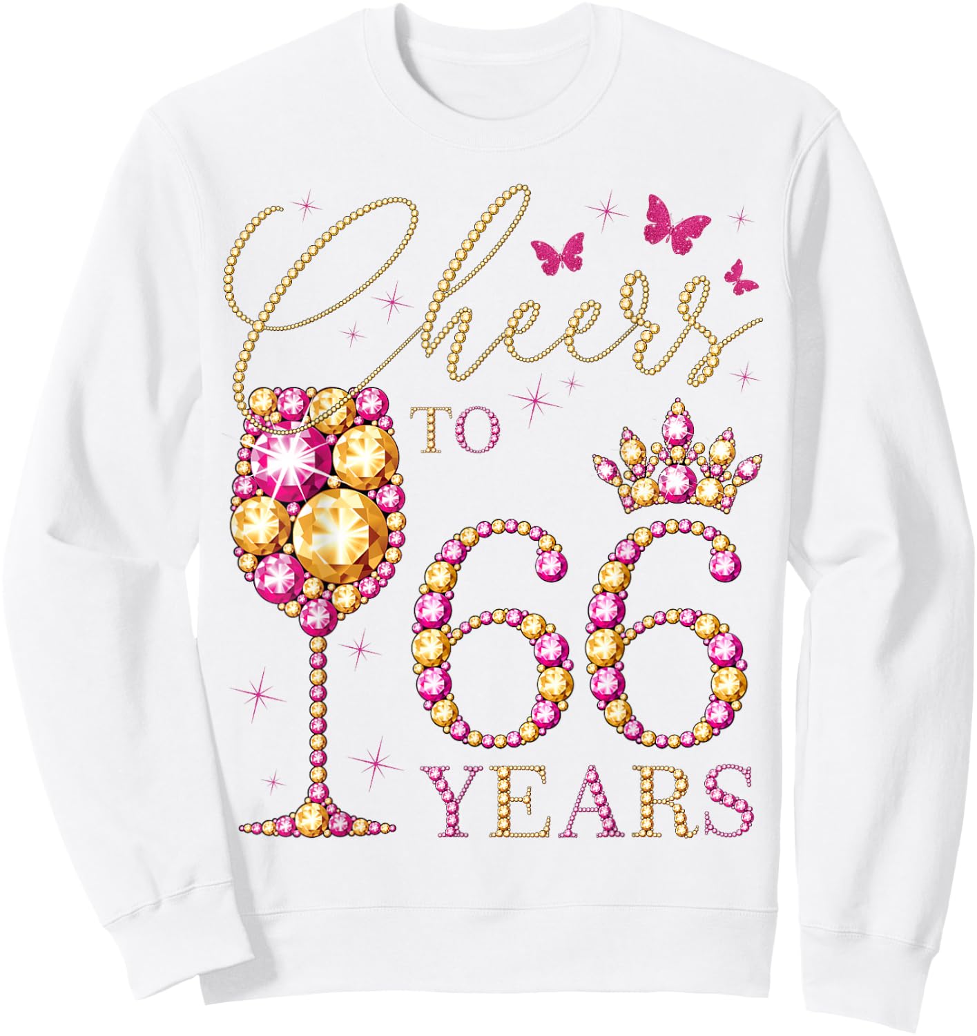 A High on 66 Years, 66 Year Old Women, Queen 66th Birthday Sweatshirt - Sweatshirt | White