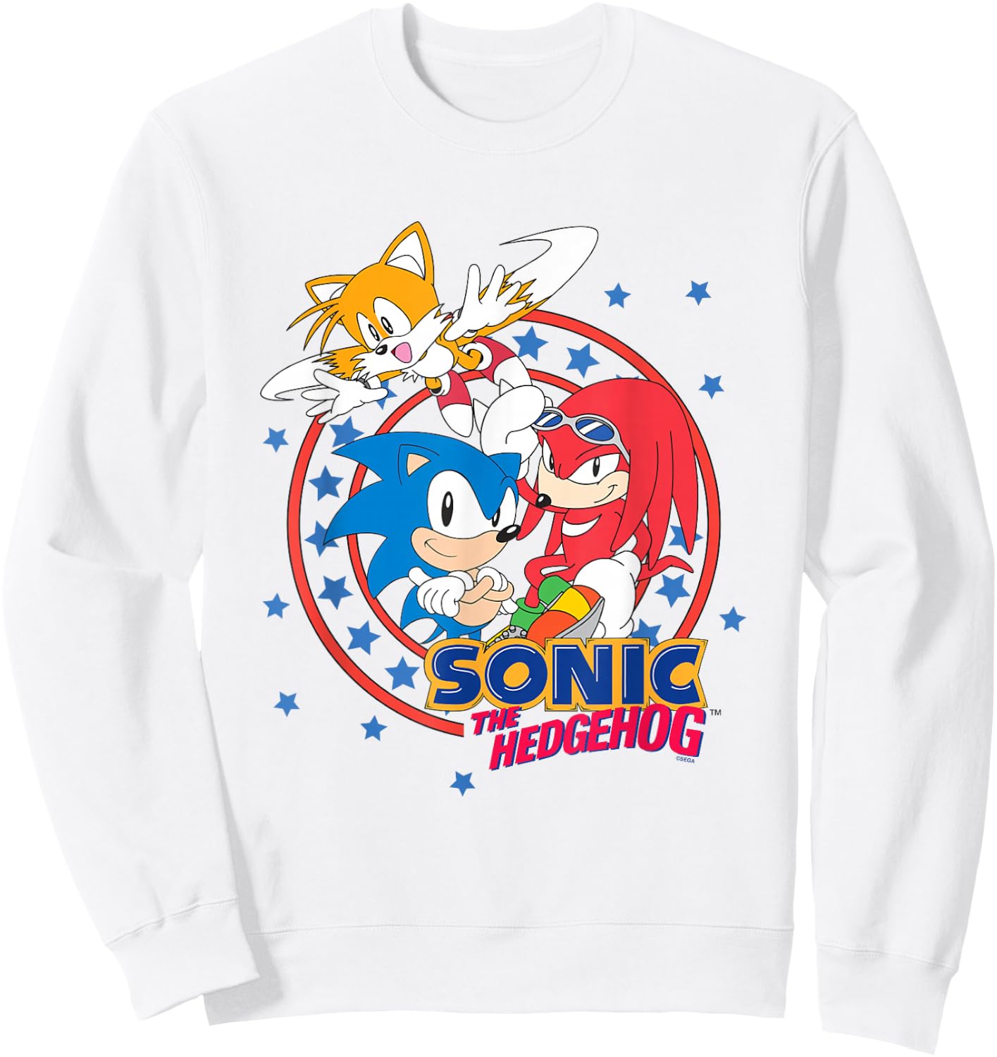 Sonic The Hedgehog Americana Team Sonic Star Spangled Logo Sweatshirt - Sweatshirt | White