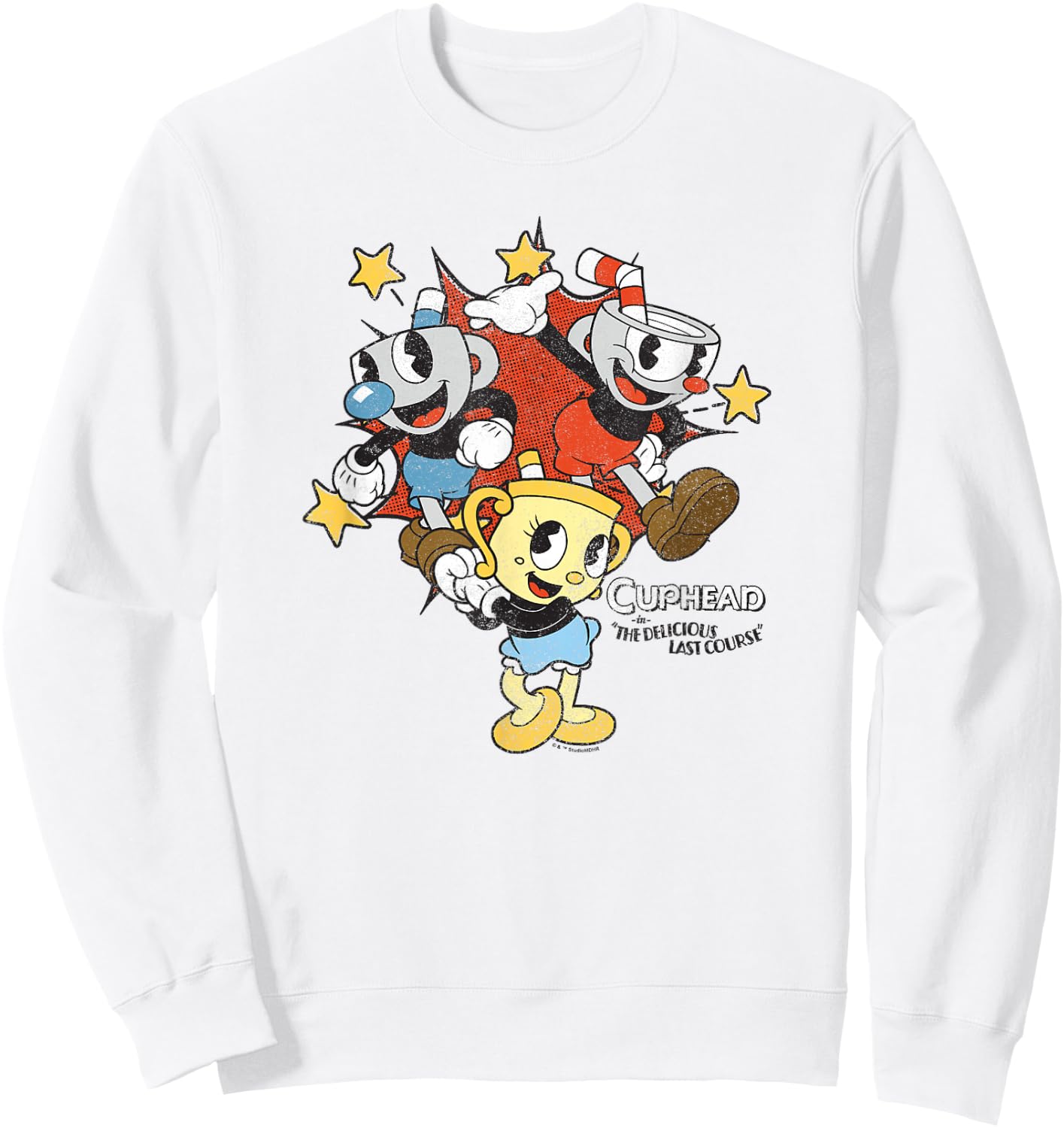 Cuphead: The Delicious Last Course Characters Group Shot Sweatshirt - Sweatshirt | White