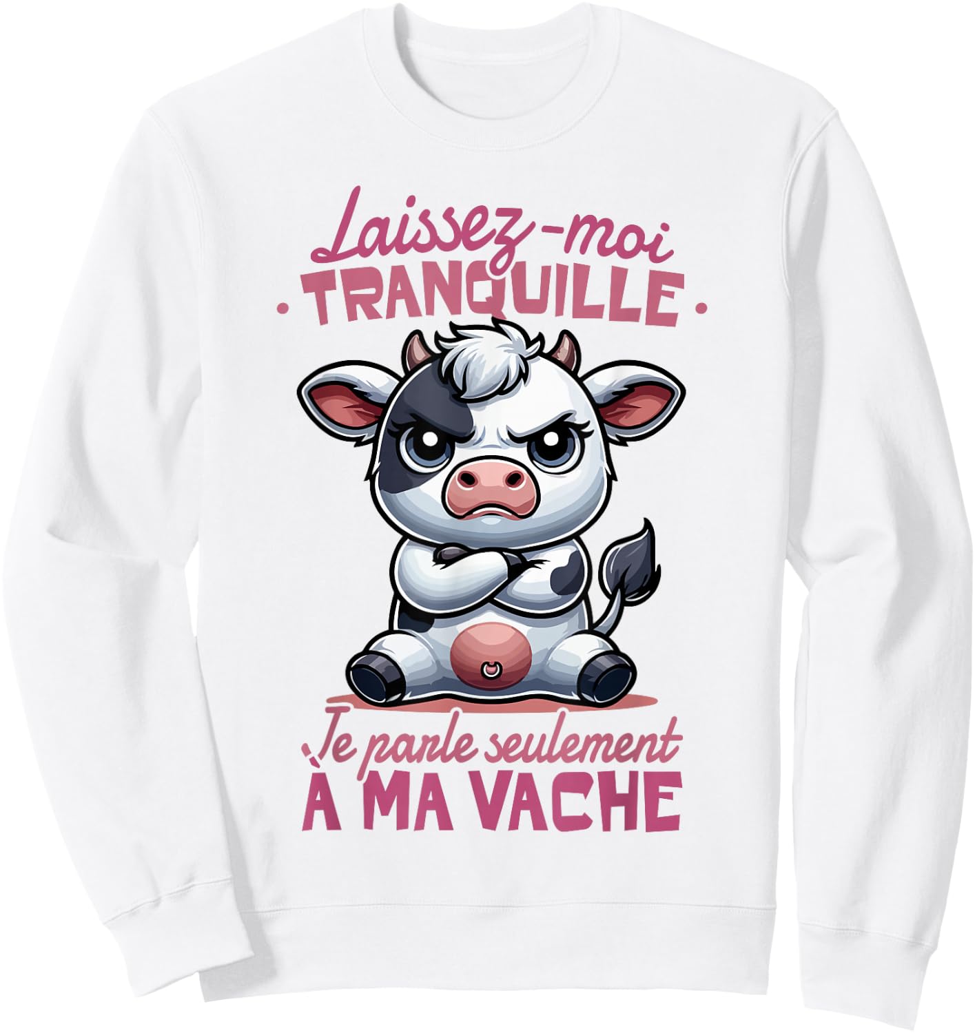 Funny Cow Woman Girl Child Talk to My Cow , white, S Sweatshirt - Sweatshirt | White