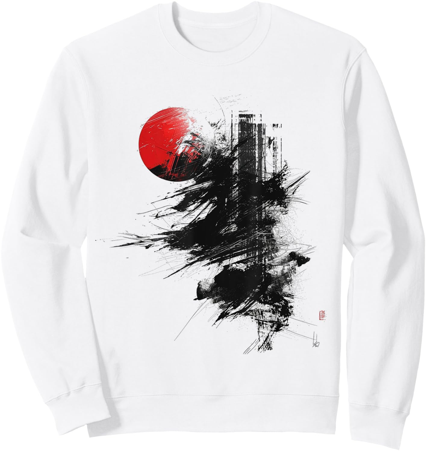Anime Manga Abstract Motif Drawing Art Text Anime , White Sweatshirt - Sweatshirt | White
