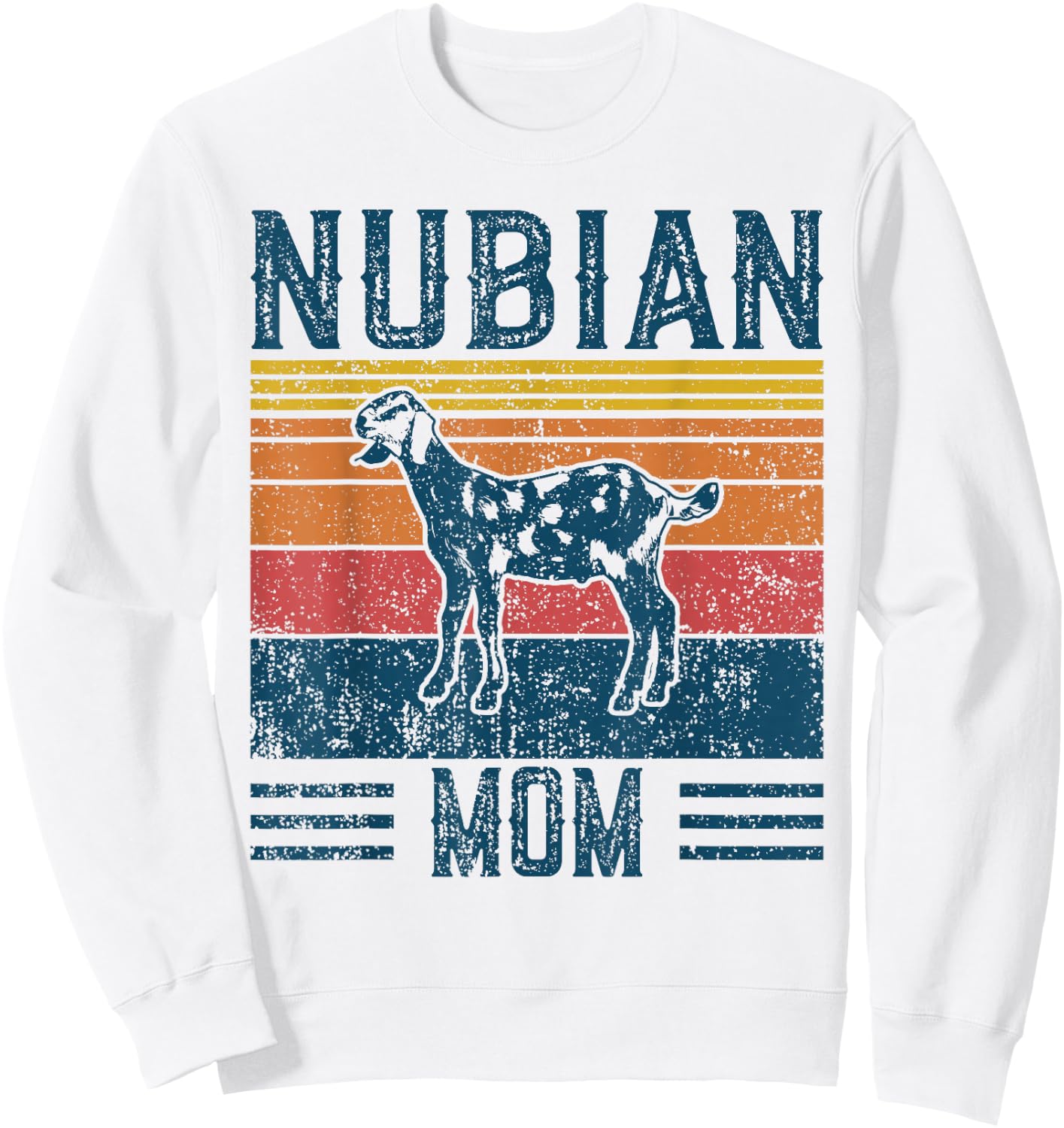 Best Goat Mom Women - Vintage Nubian Goat Sweatshirt - Sweatshirt | White
