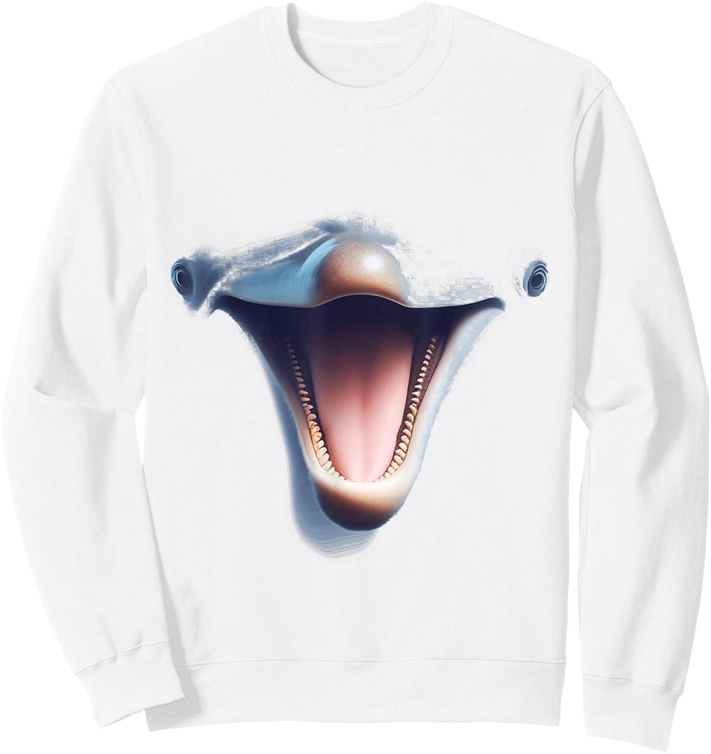 Dolphin Face, Funny Dolphin Spirit Costume , Blue, S Sweatshirt - Sweatshirt | White