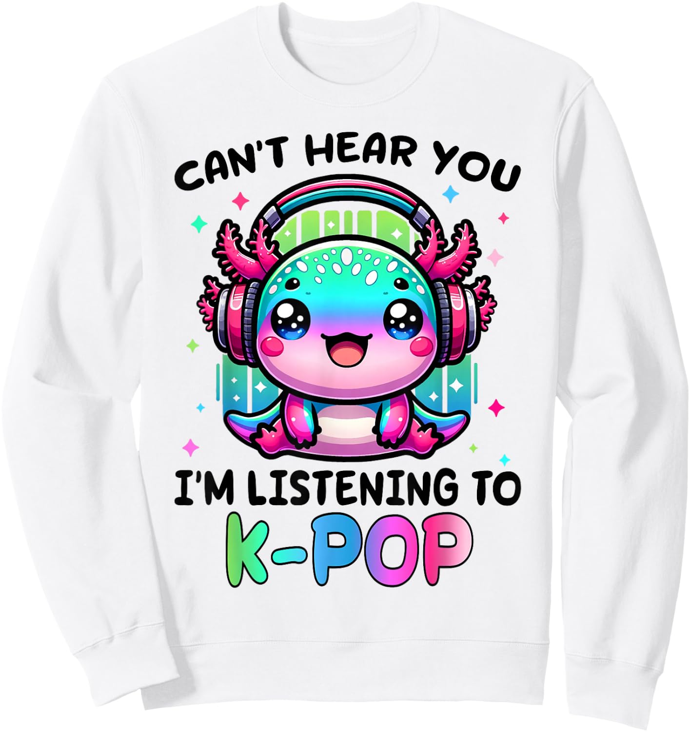 Funny Axolotl K-pop Kids Teens Girls K pop Korean Pop Music Sweatshirt - Sweatshirt | White