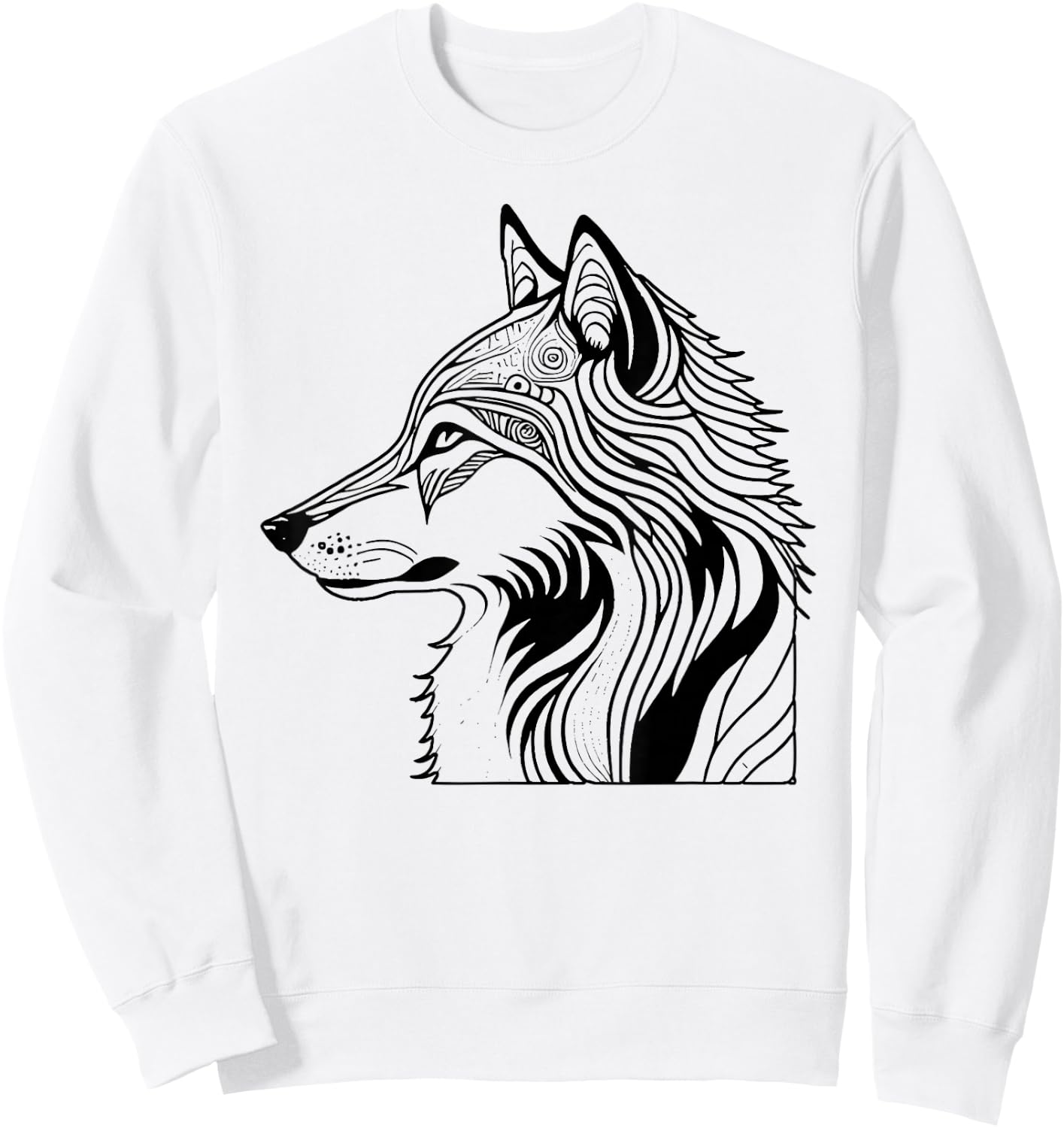 Coloriage Loup à colorier soi-même Sweatshirt - Sweatshirt | White
