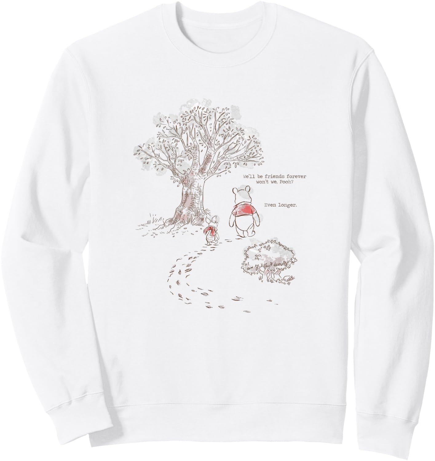 Disney Winnie The Pooh & Piglet Always Friends Forever , White Sweatshirt - Sweatshirt | White