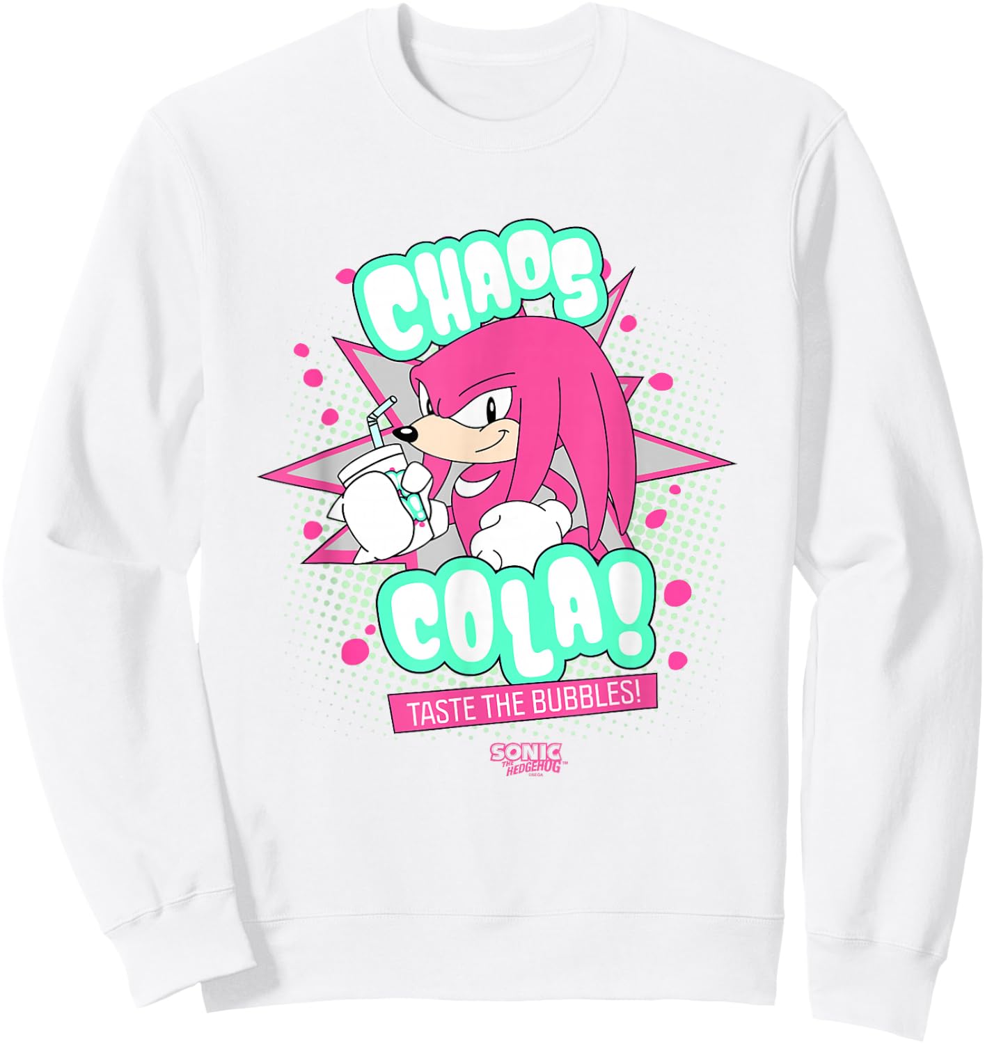 Sonic The Hedgehog Knuckles Chaos Cola Taste The Bubbles Sweatshirt - Sweatshirt | White