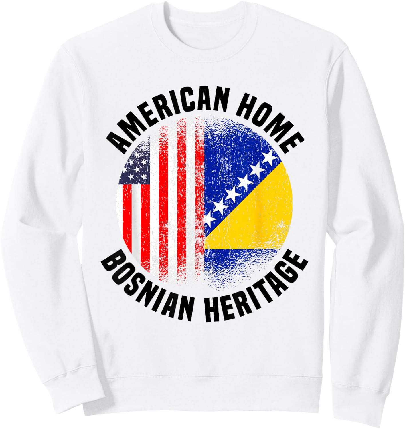 Bosnia Outfit & Women US American Bosnian Flag Sweatshirt - Sweatshirt | White