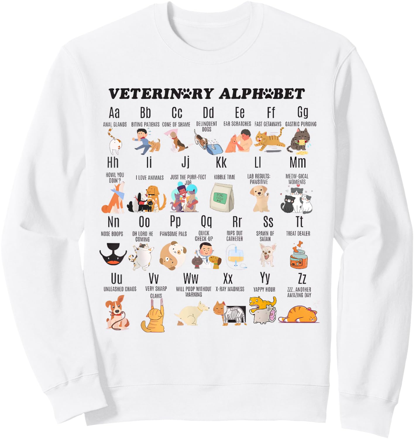 Veterinary Medicine Alphabet Veterinarian Veterinary Student Sweatshirt - Sweatshirt | White