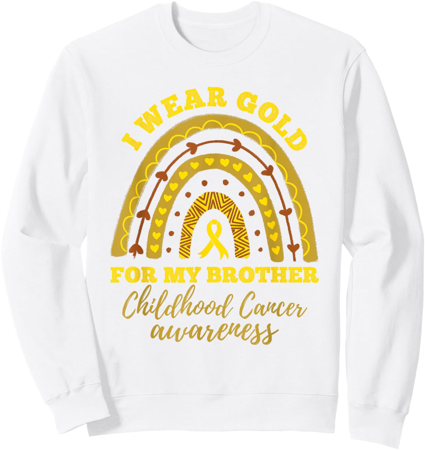 I Wear Gold For My Brother Childhood Cancer Awareness Sweatshirt - Sweatshirt | White
