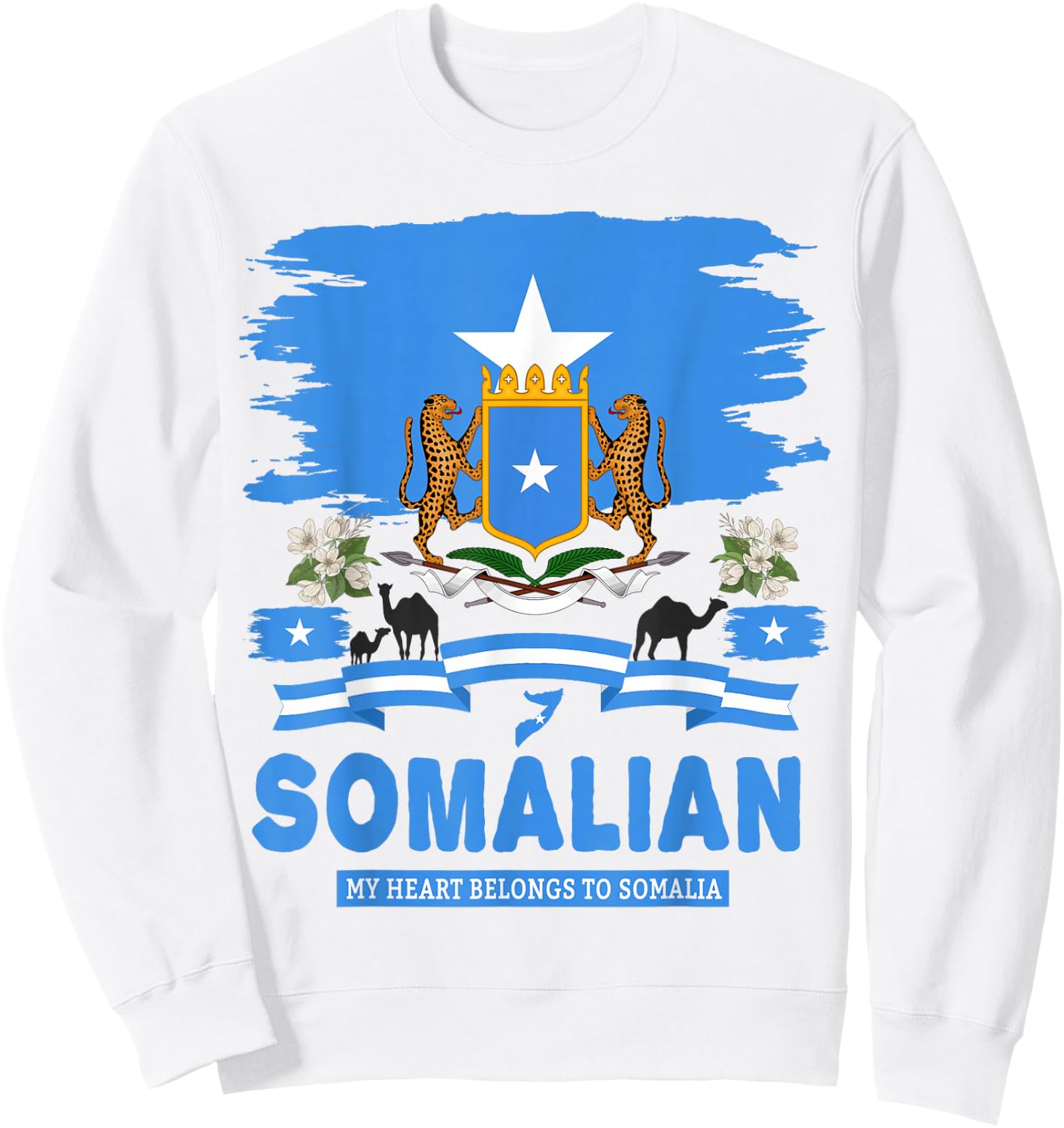 Somalian Flag Heritage Outfit Idea Somalia flag Sweatshirt - Sweatshirt | White