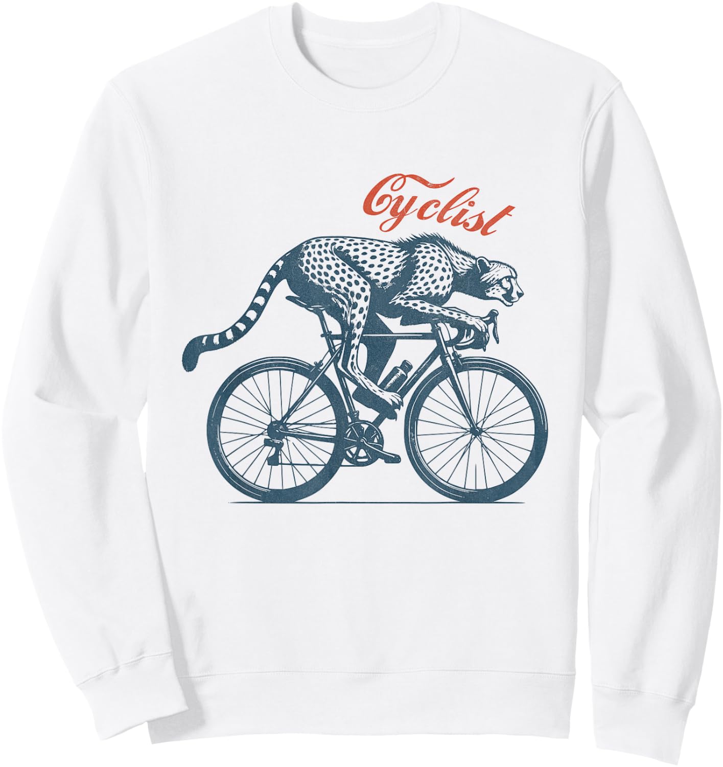 Cycling Cheetah, Cyclist Biking Bicycle Accessories Sweatshirt - Sweatshirt | White
