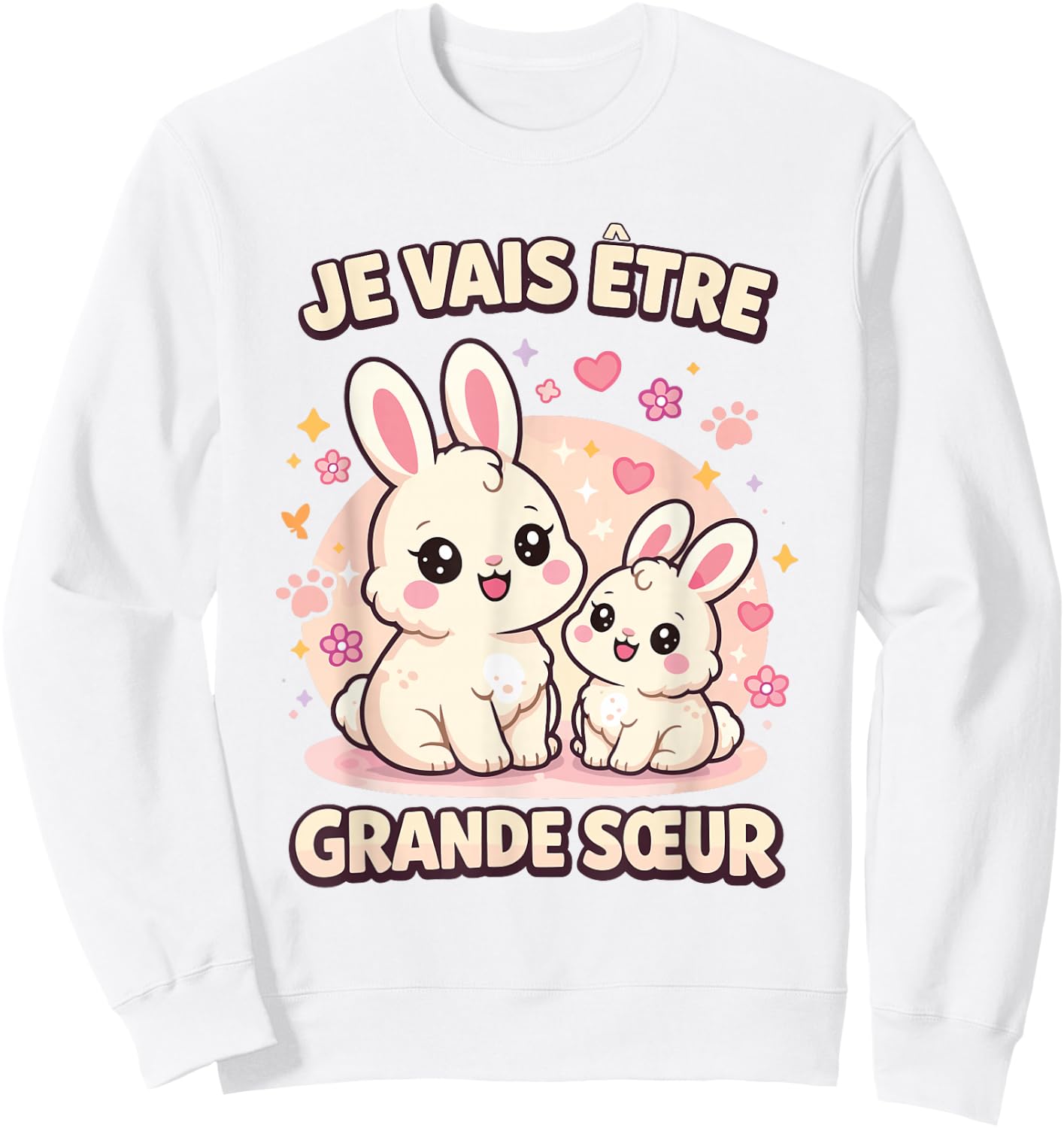 Je Vais Être Grande Sœur Lapin Cadeau Annonce Grossesse Sweatshirt - Sweatshirt | White
