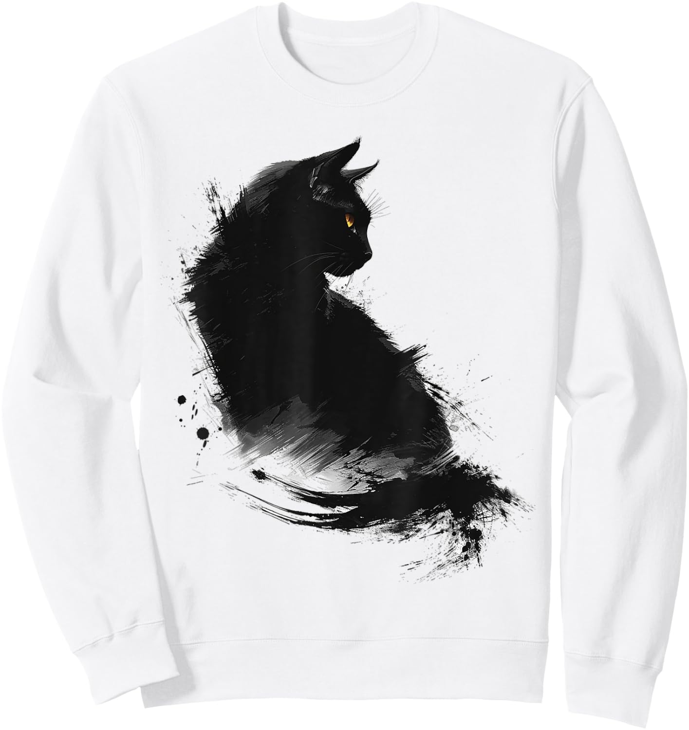 Abstract Cat Pattern Drawing Art Animal Cat , white, S Sweatshirt - Sweatshirt | White