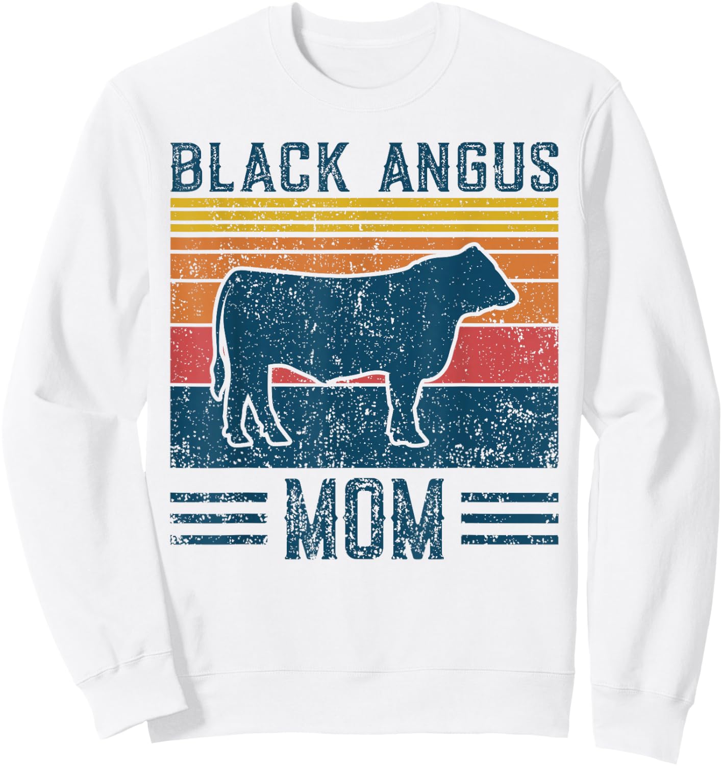 Best Cow Mom Women - Vintage Cattle Black Angus Sweatshirt - Sweatshirt | White