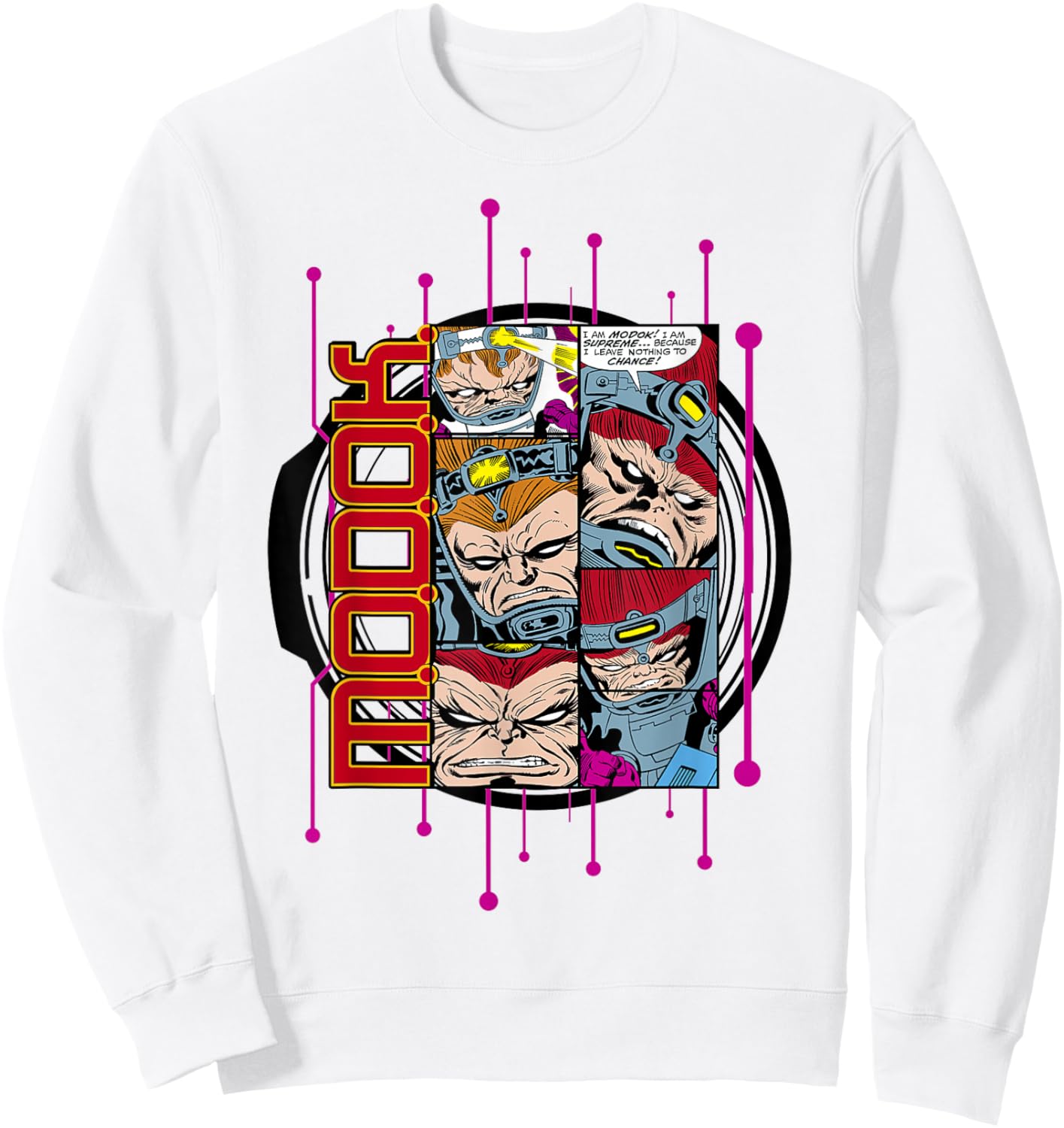 Marvel MODOK Retro Comic Collage Digital Profile Sweatshirt - Sweatshirt | White