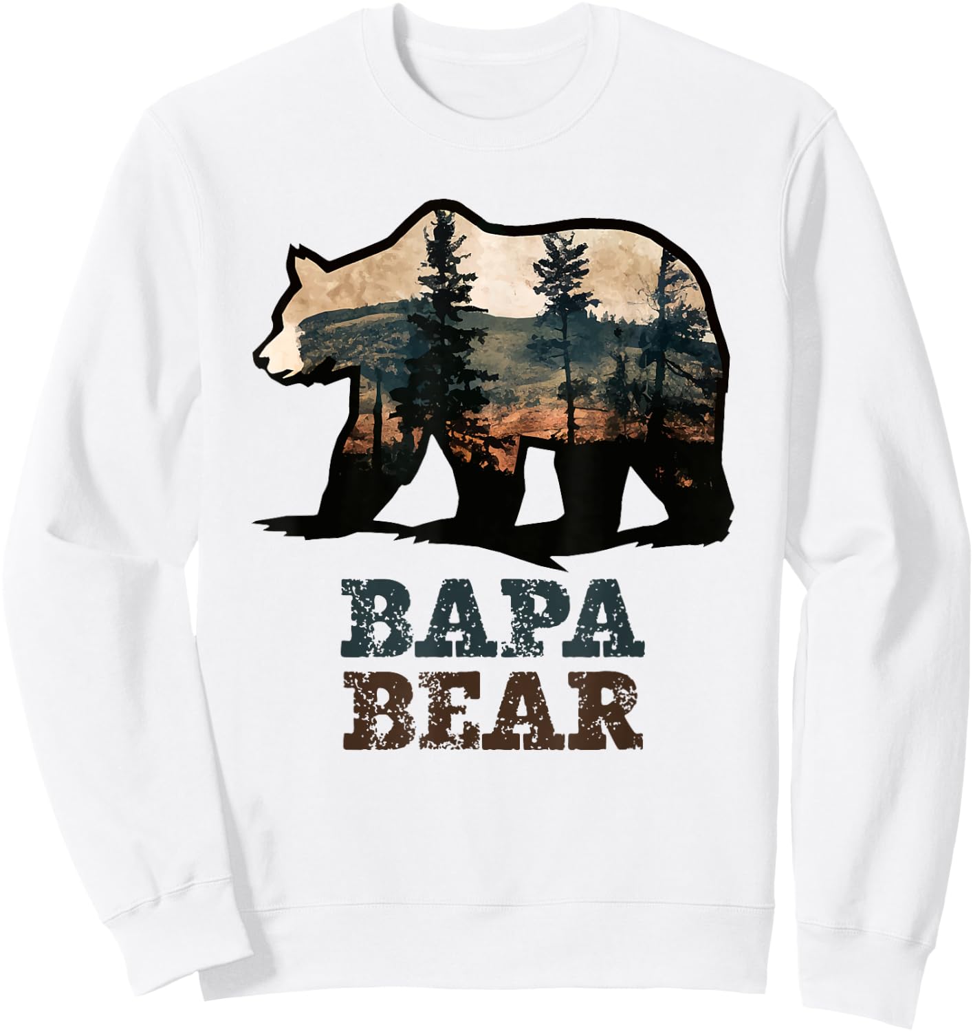 Bapa Bear Vintage Retro Funny Sweatshirt - Sweatshirt | White