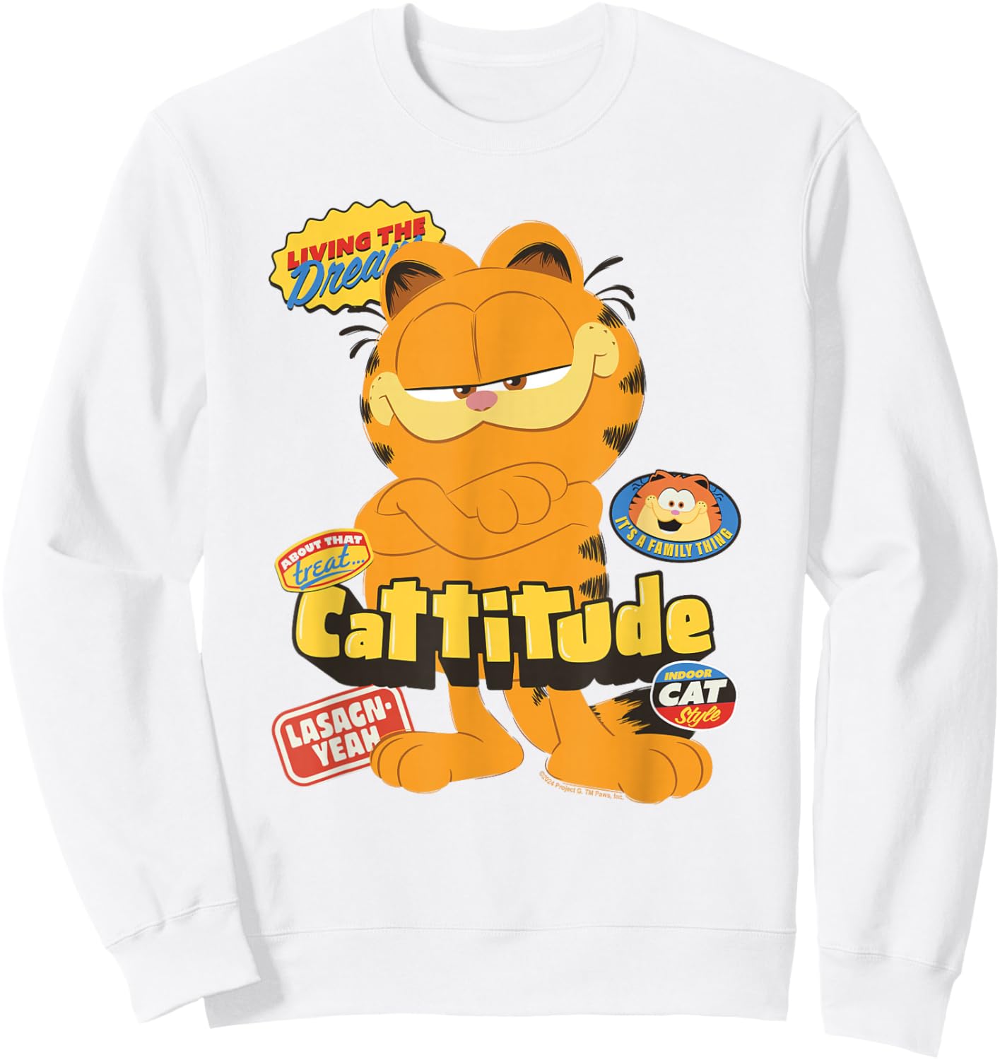 Garfield Cattitude , grey, S Sweatshirt - Sweatshirt | White