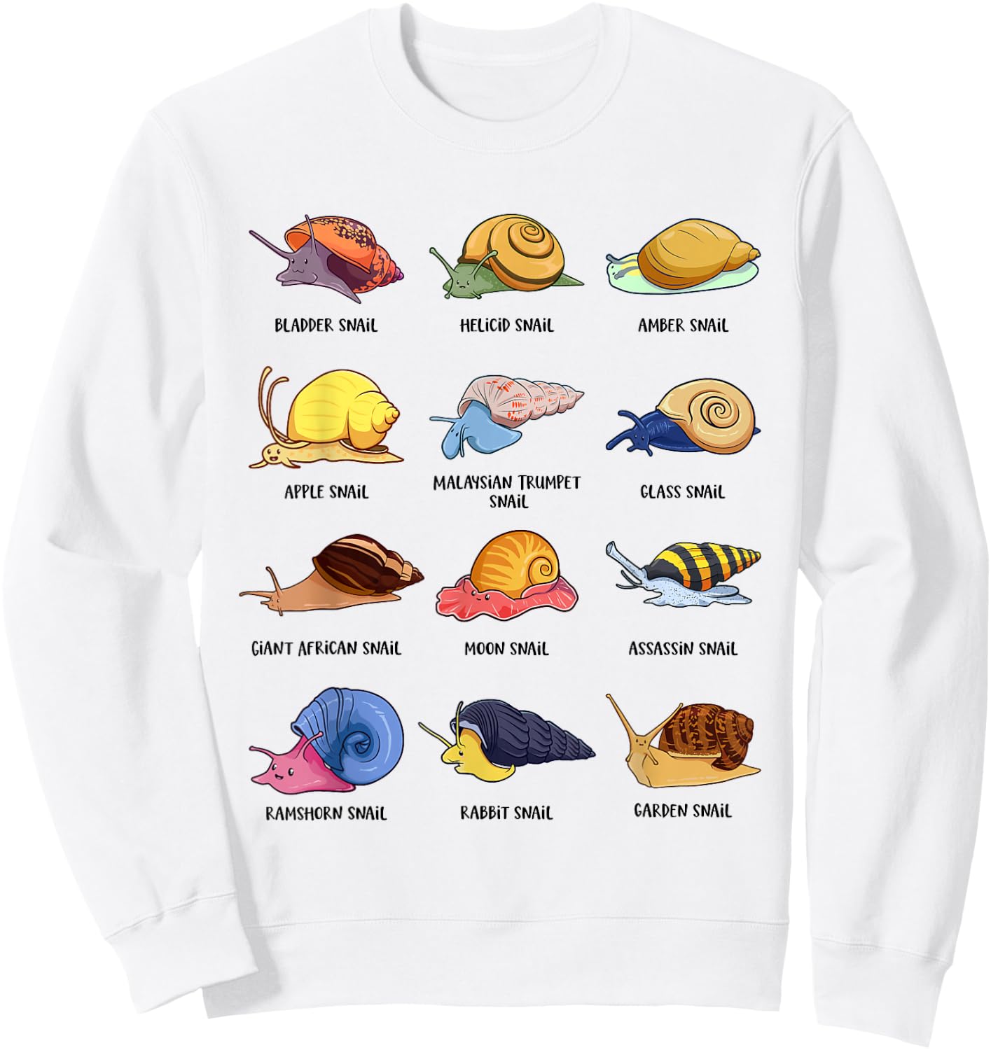 Snails of The World - Snail Species Sweatshirt - Sweatshirt | White