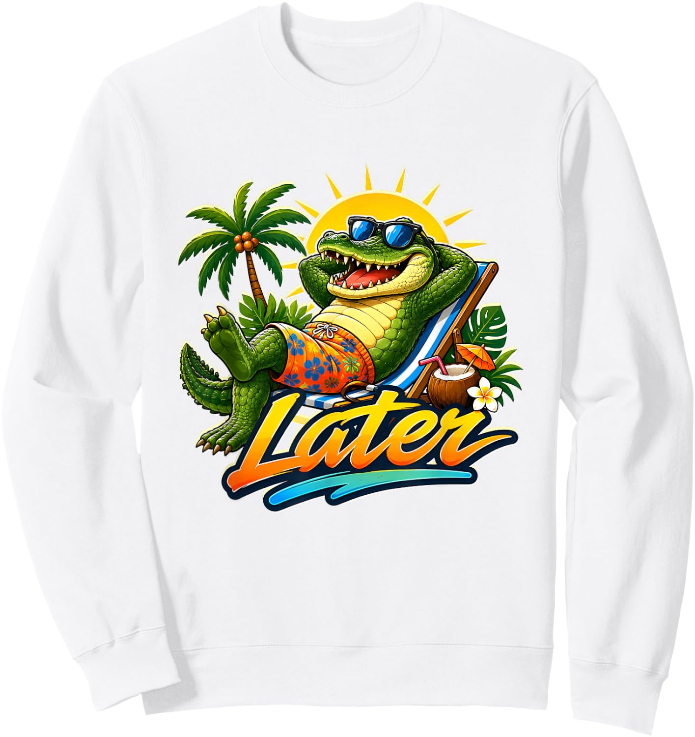 See You Later Teacher Summer Alligator Last Day of School Sweatshirt - Sweatshirt | White