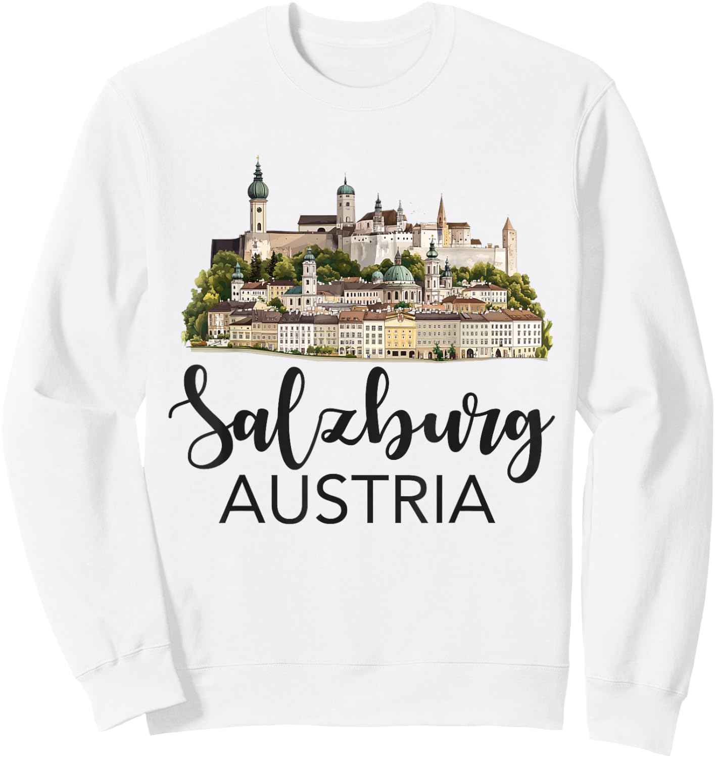 Salzburg Austria Souvenir Men Women Reminder Retro Vacation Sweatshirt - Sweatshirt | White