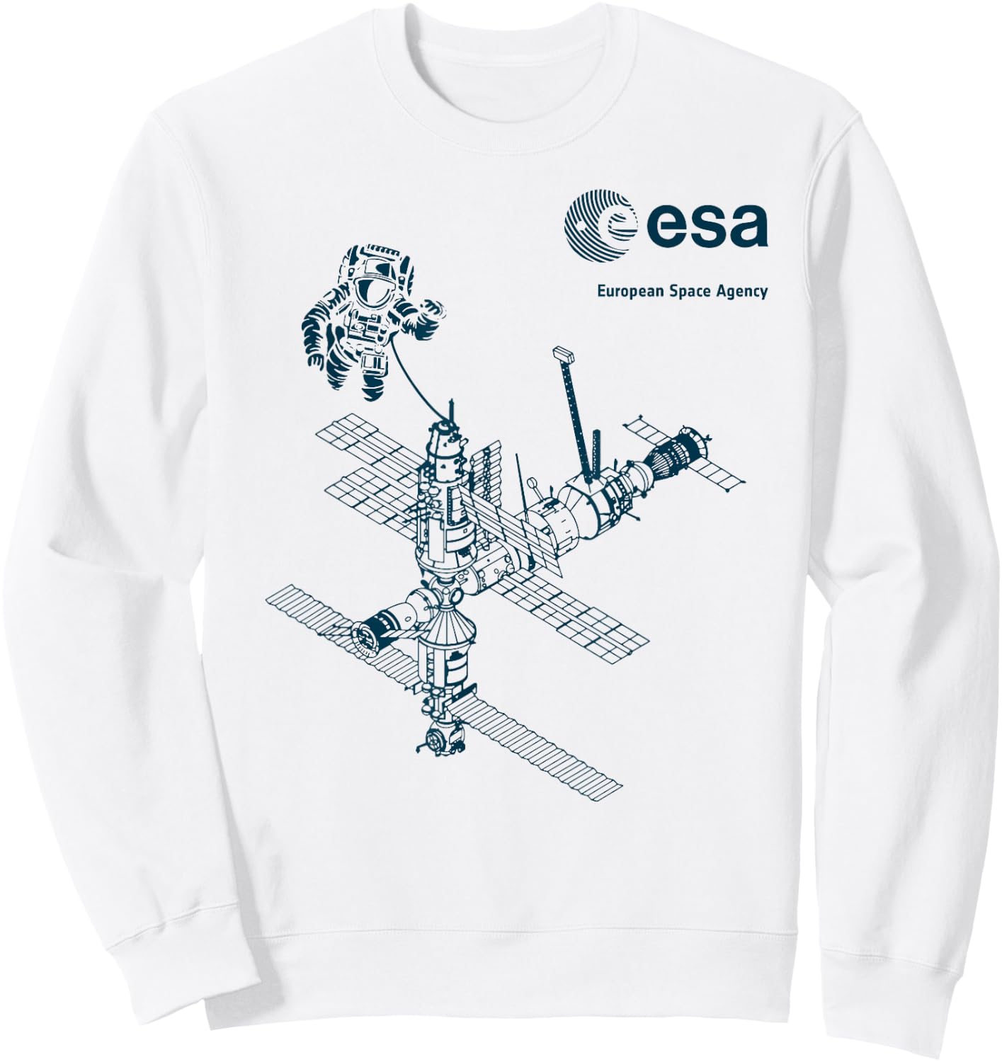 ESA ISS Internationale Raumstation Astronaut Blau ESA ISS Internationale Raumstation Astronaut Sweatshirt - Sweatshirt | White