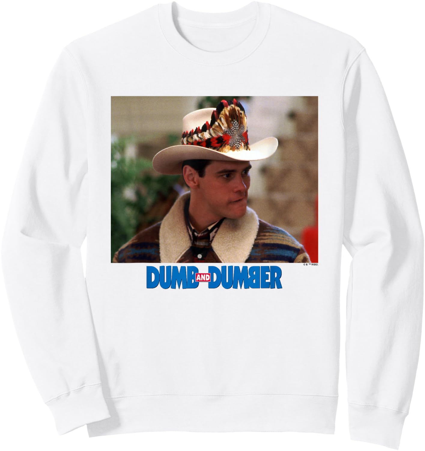 Dumb and Dumber Lloyd Christmas Dressed As Cowboy Scene Sweatshirt - Sweatshirt | White