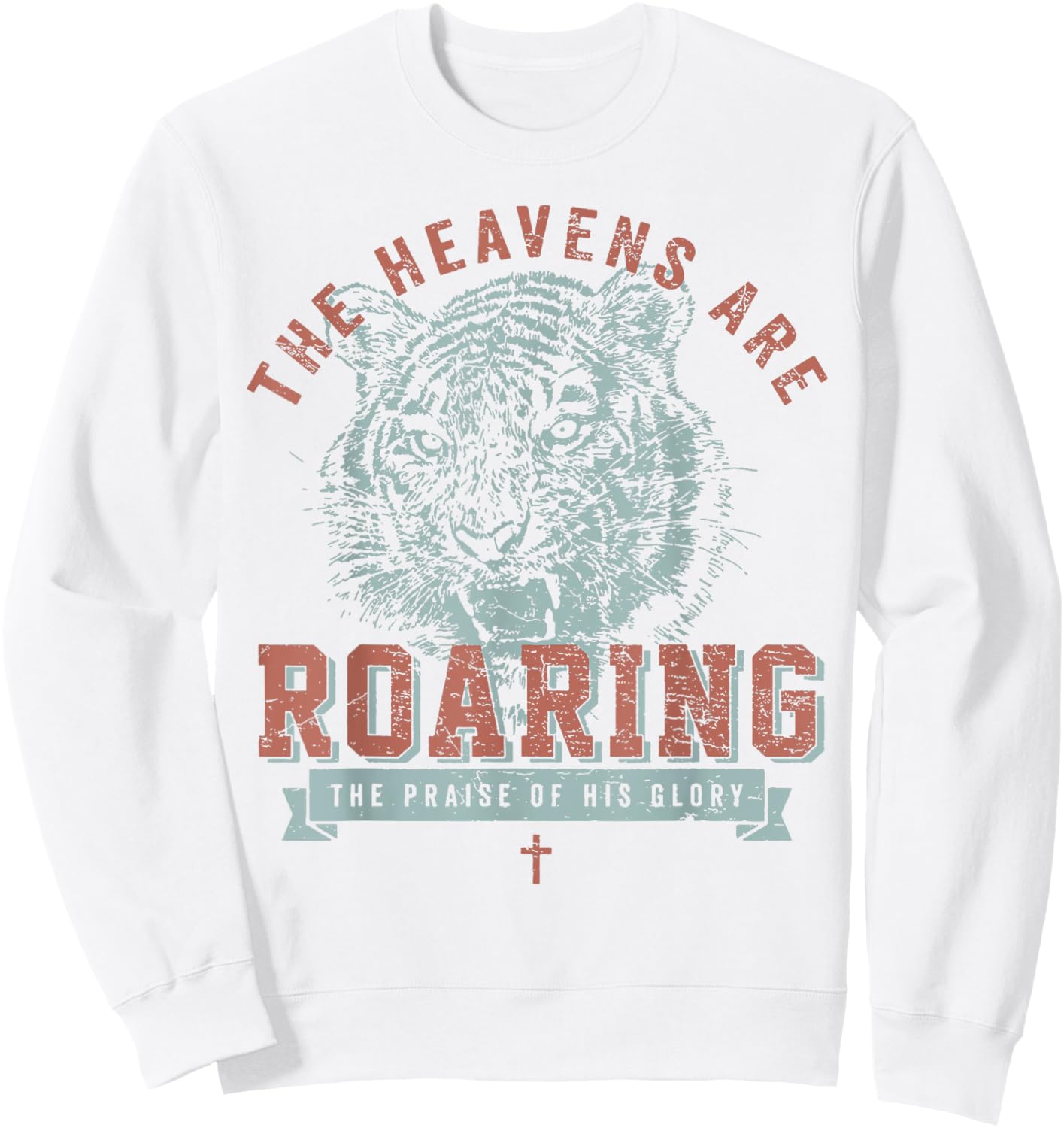 The Heavens Are Roaring Tiger Sweatshirt - Sweatshirt | White