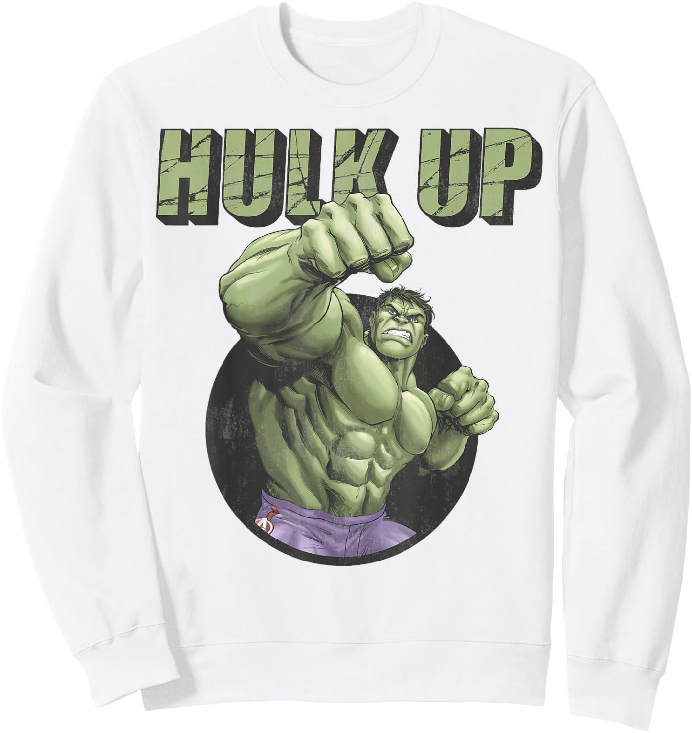 Marvel Logo Hulk Up Bulk Up Bulk Up Kids Sweatshirt - Sweatshirt | White