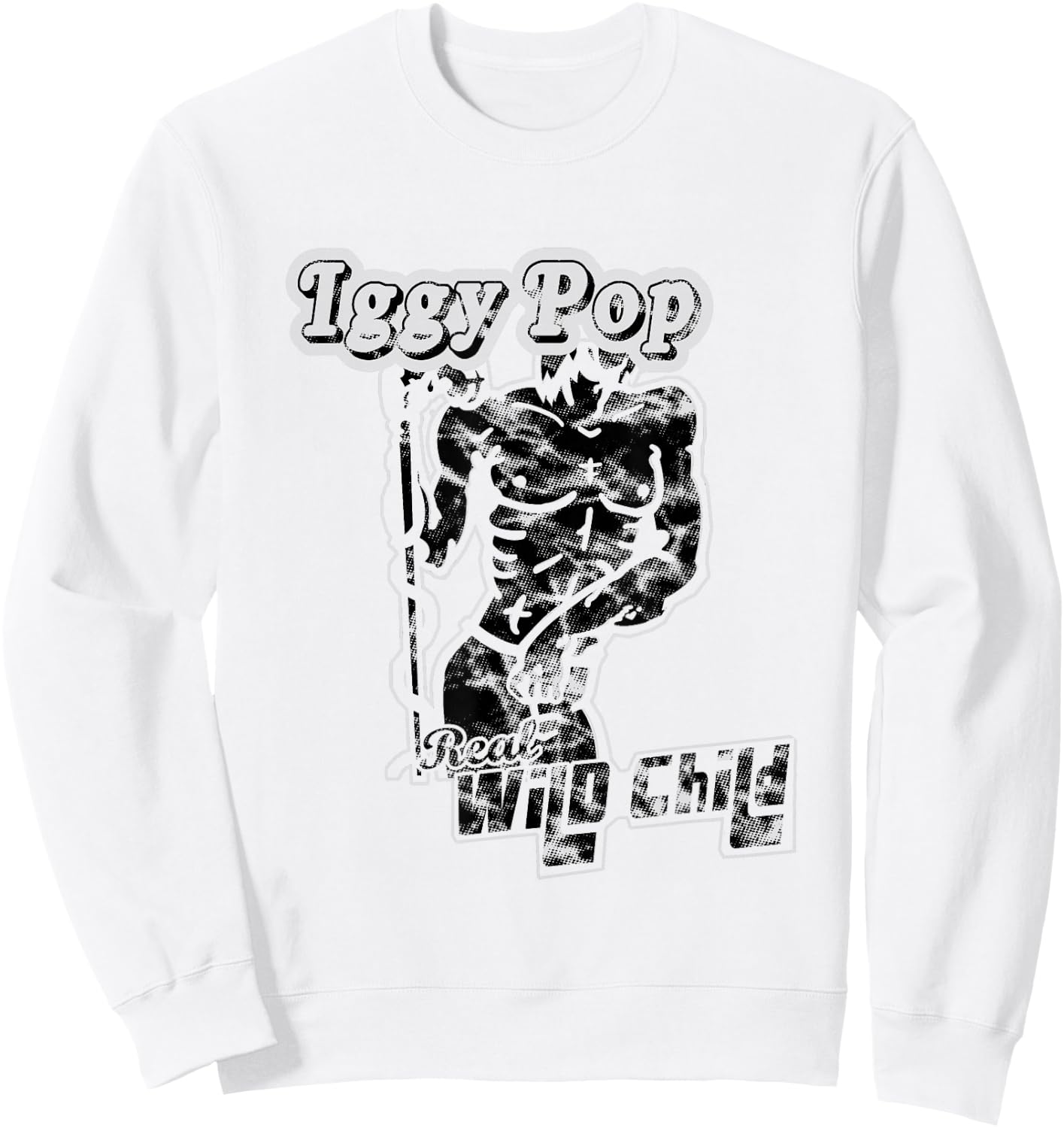 Iggy Pop Real Wild Child Officially Licensed Sweatshirt - Sweatshirt | White