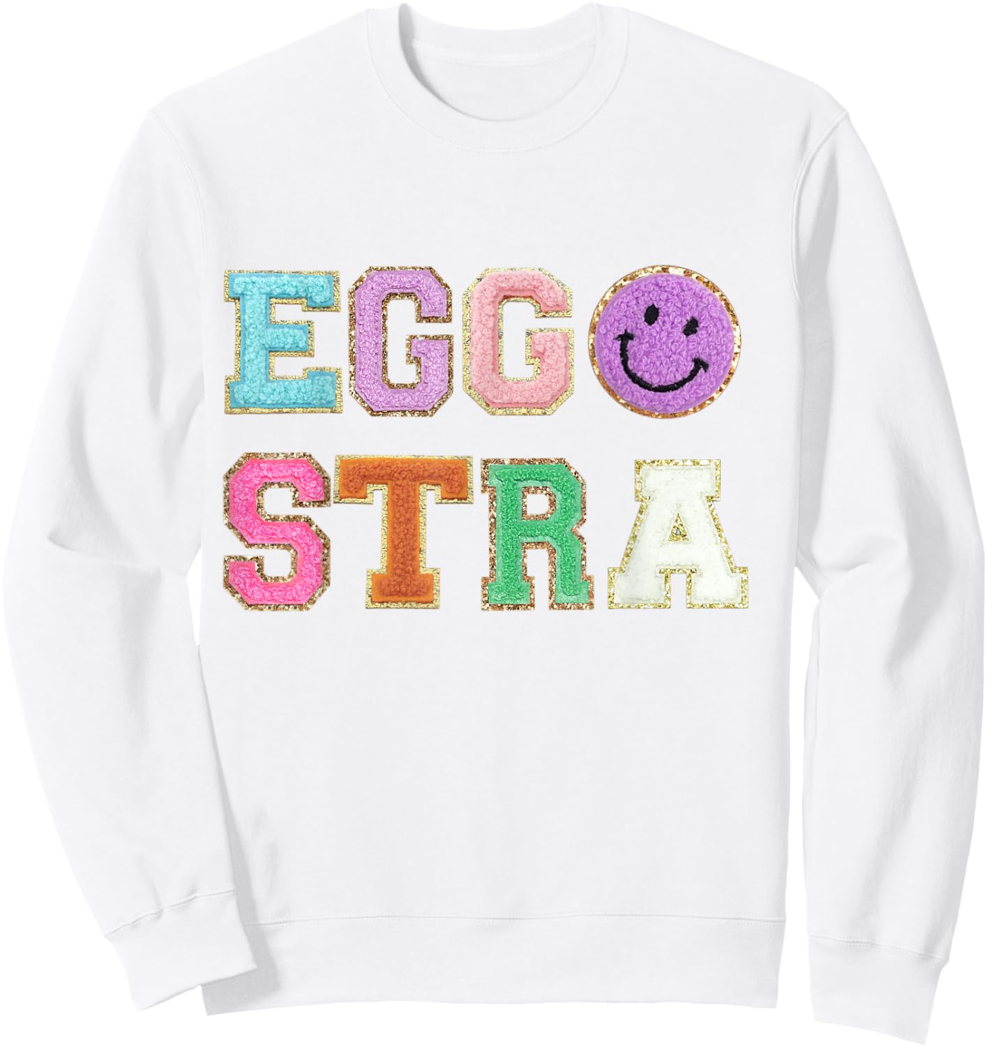 Easter Day Shirts Bunny Eggs Graphic: Eggstra Sweatshirt - Sweatshirt | White