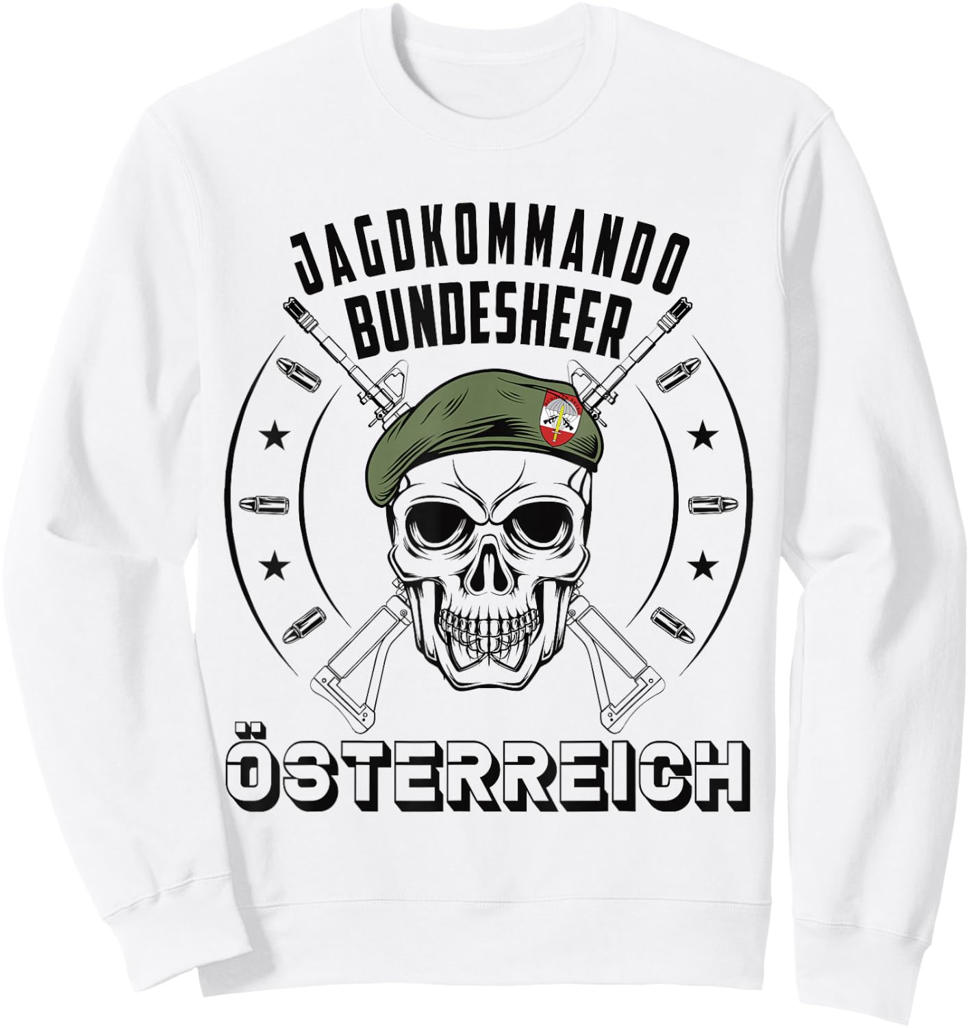 Österreichische Spezialkraft Jagdkommando Österreich Militär Sweatshirt - Sweatshirt | White