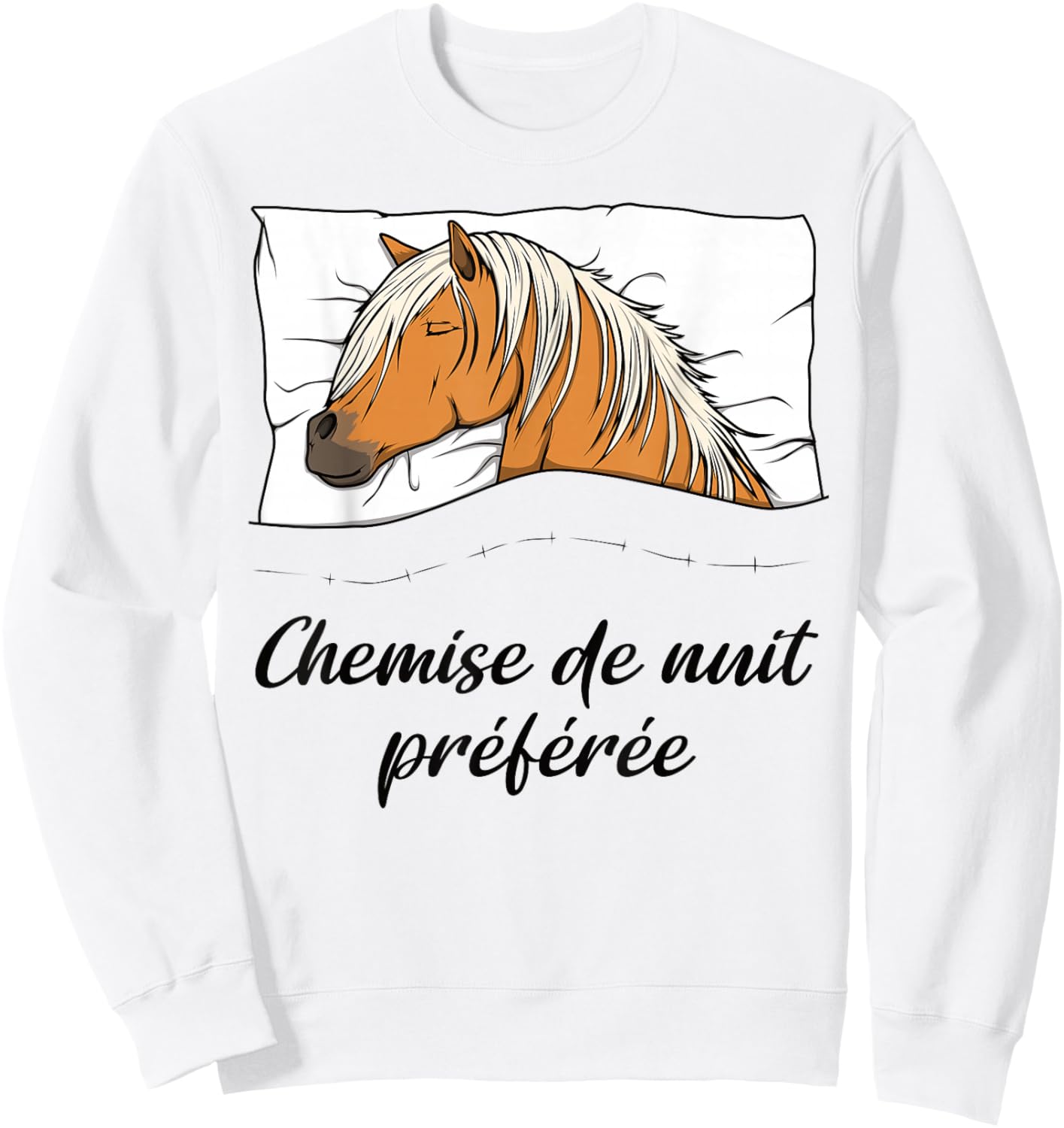 Horse Nightshirt, Horse Pyjamas Haflinger , white, S Sweatshirt - Sweatshirt | White