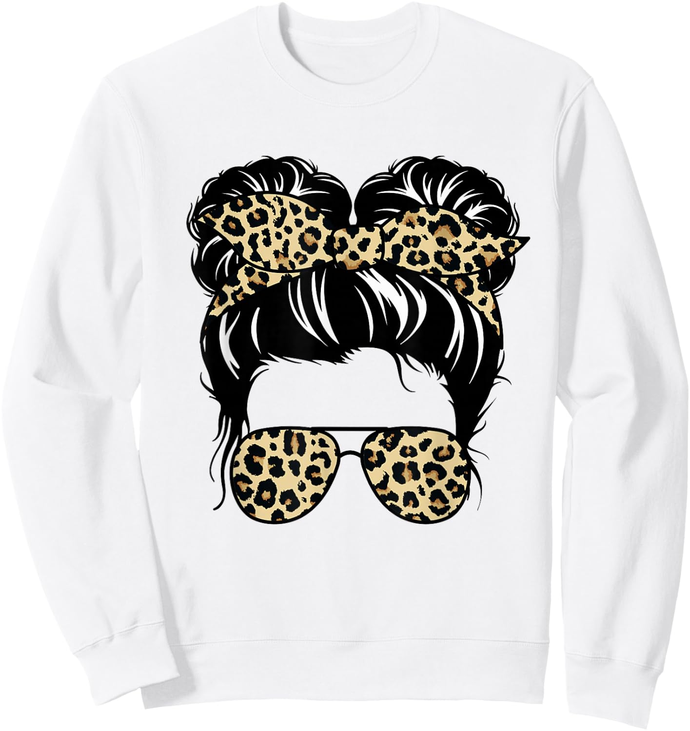 Mom Life Kidlife Mama und Tochter Leopard Passende Outfits Sweatshirt - Sweatshirt | White