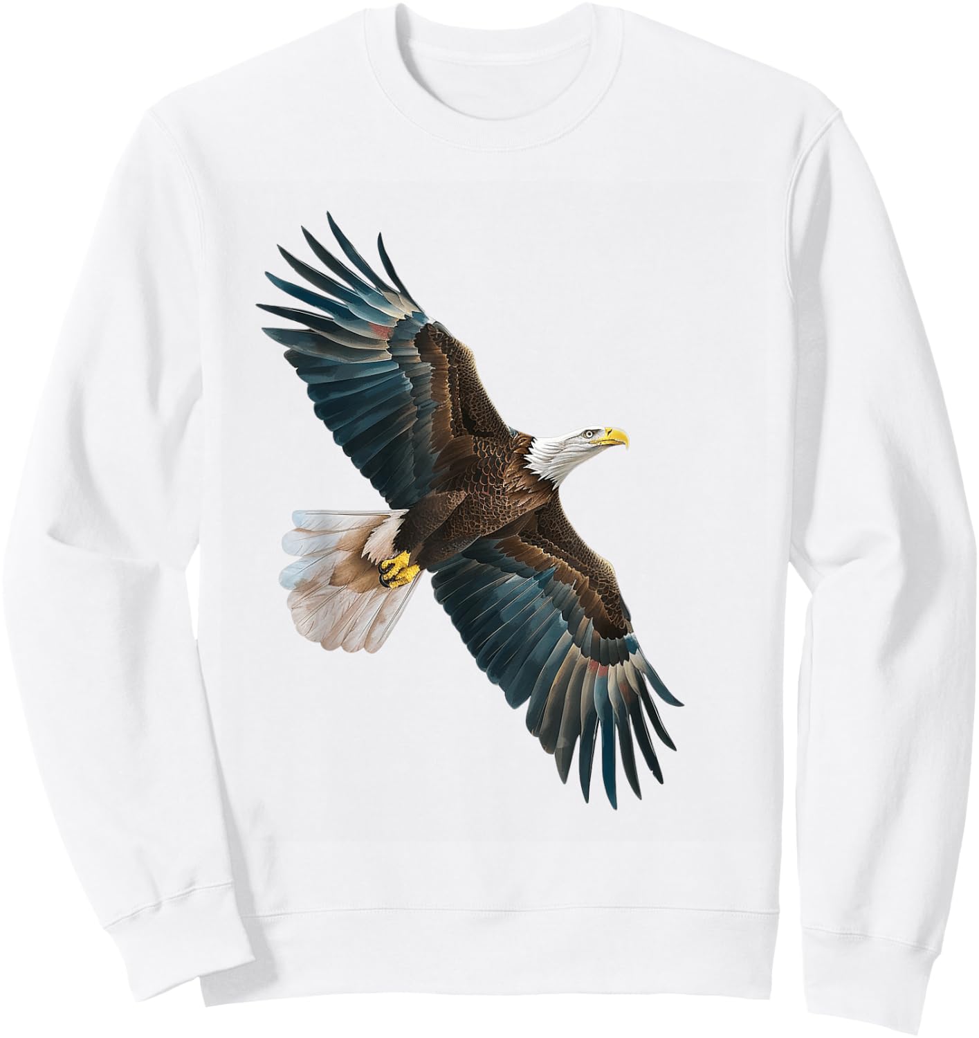 Royalist Eagle Flying Illustration , white, S Sweatshirt - Sweatshirt | White