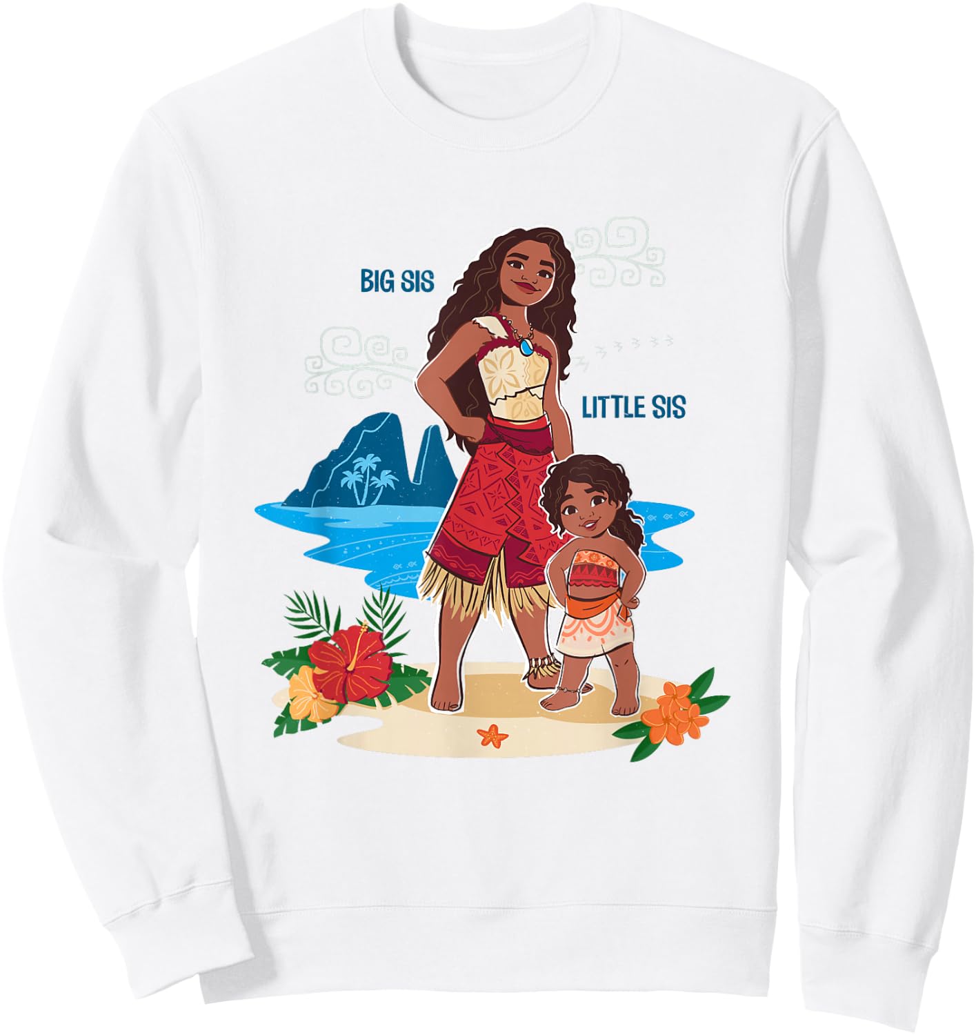 Disney Moana 2 Big Sis Little Sis Oceania Tropical Duo Sweatshirt - Sweatshirt | White