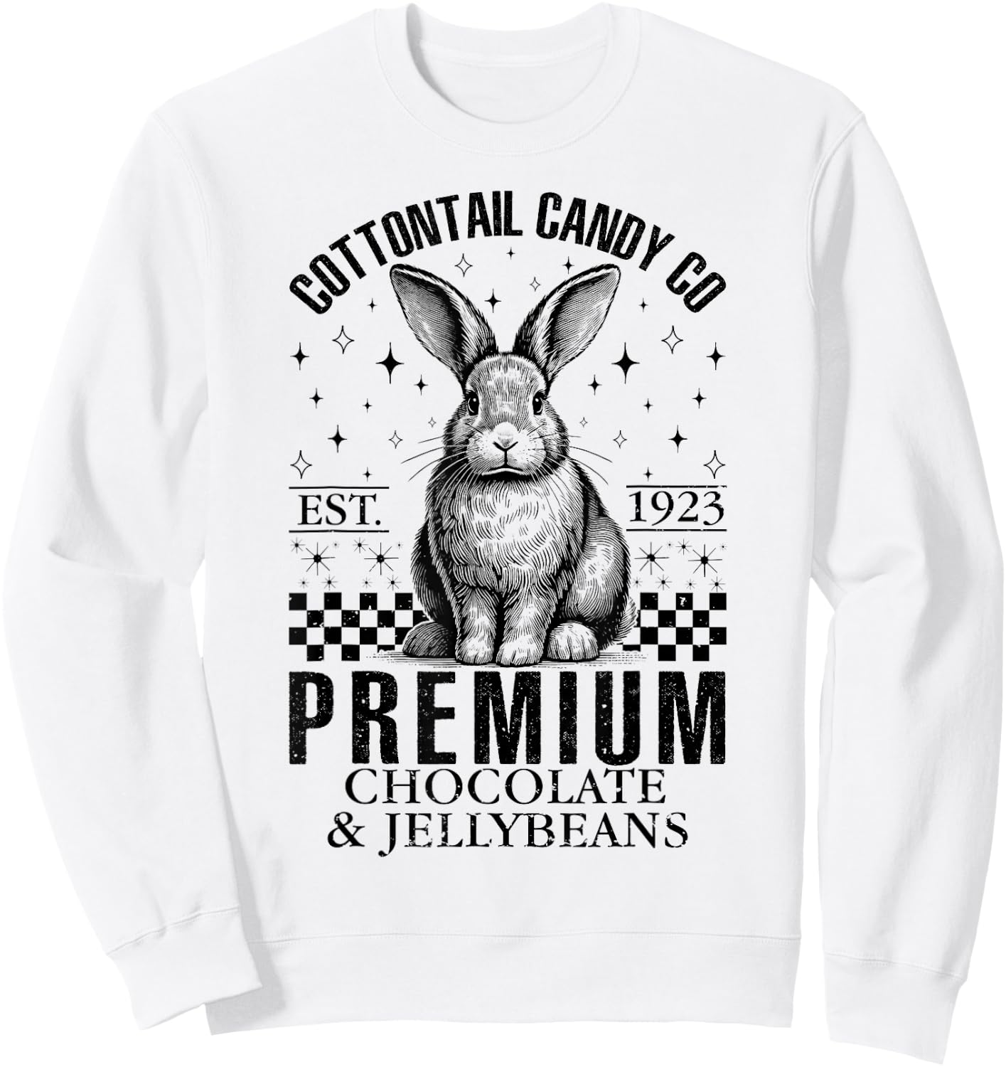 Cottontail Candy Company Chocolate Cute Bunny Easter Day Sweatshirt - Sweatshirt | White