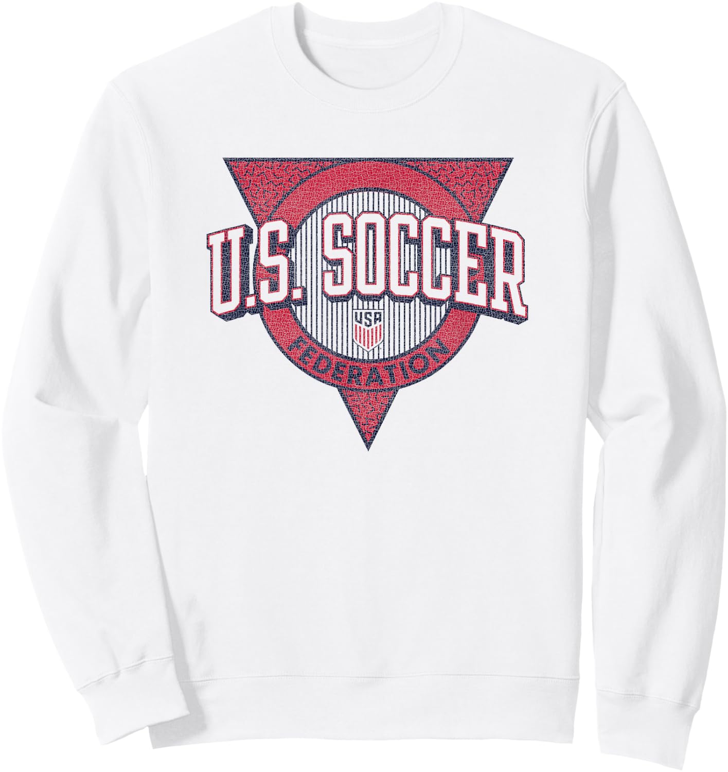 U.S. Soccer Retro Triblock White USMNT Officially Licensed Sweatshirt - Sweatshirt | White