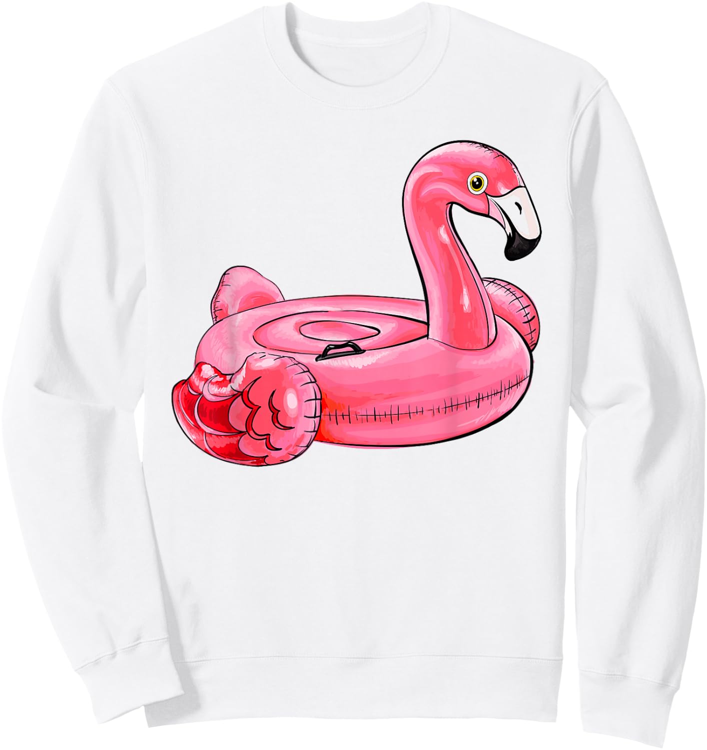 Colorful Flamingo Pool Float Tropical Summer Sweatshirt - Sweatshirt | White