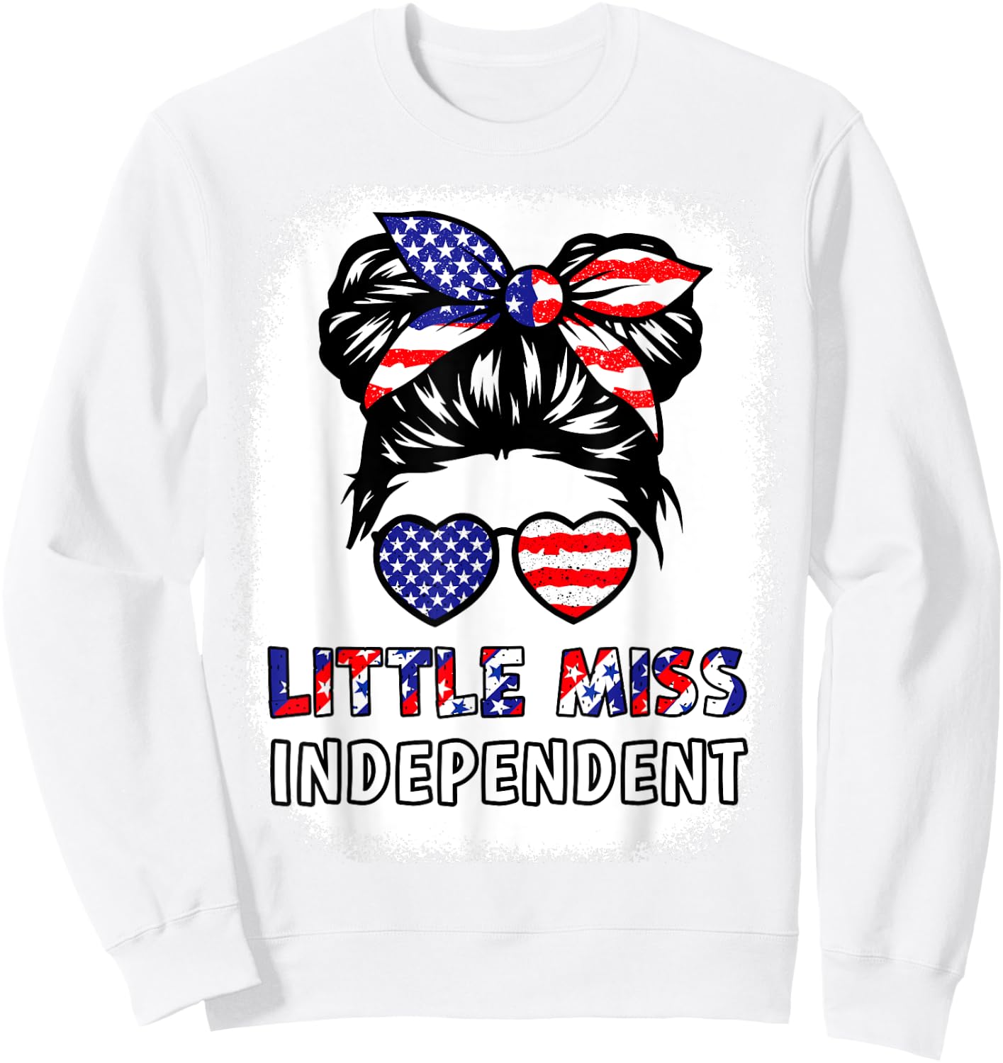 American Girl Little Miss Independent 4th July Shirt Toddler Sweatshirt - Sweatshirt | White
