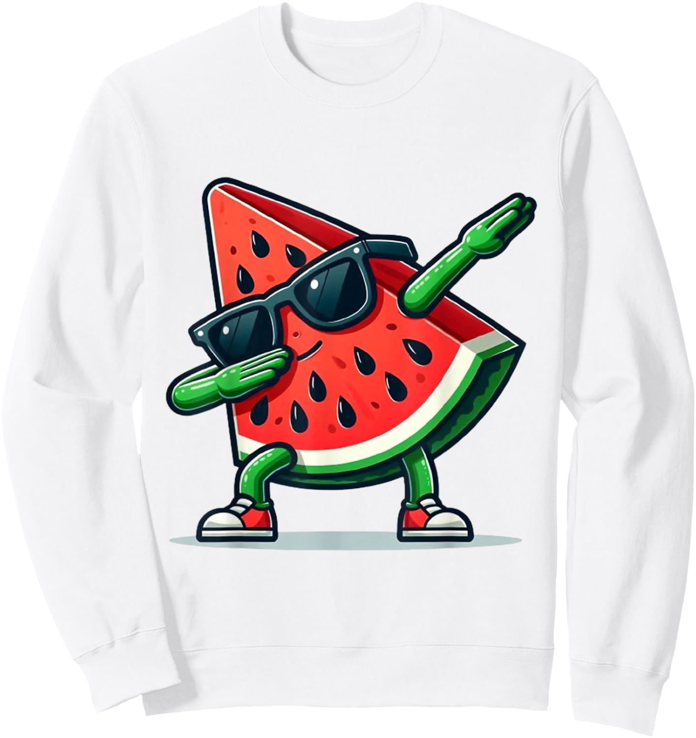 Funny Watermelon Sunglasses, white, S Sweatshirt - Sweatshirt | White