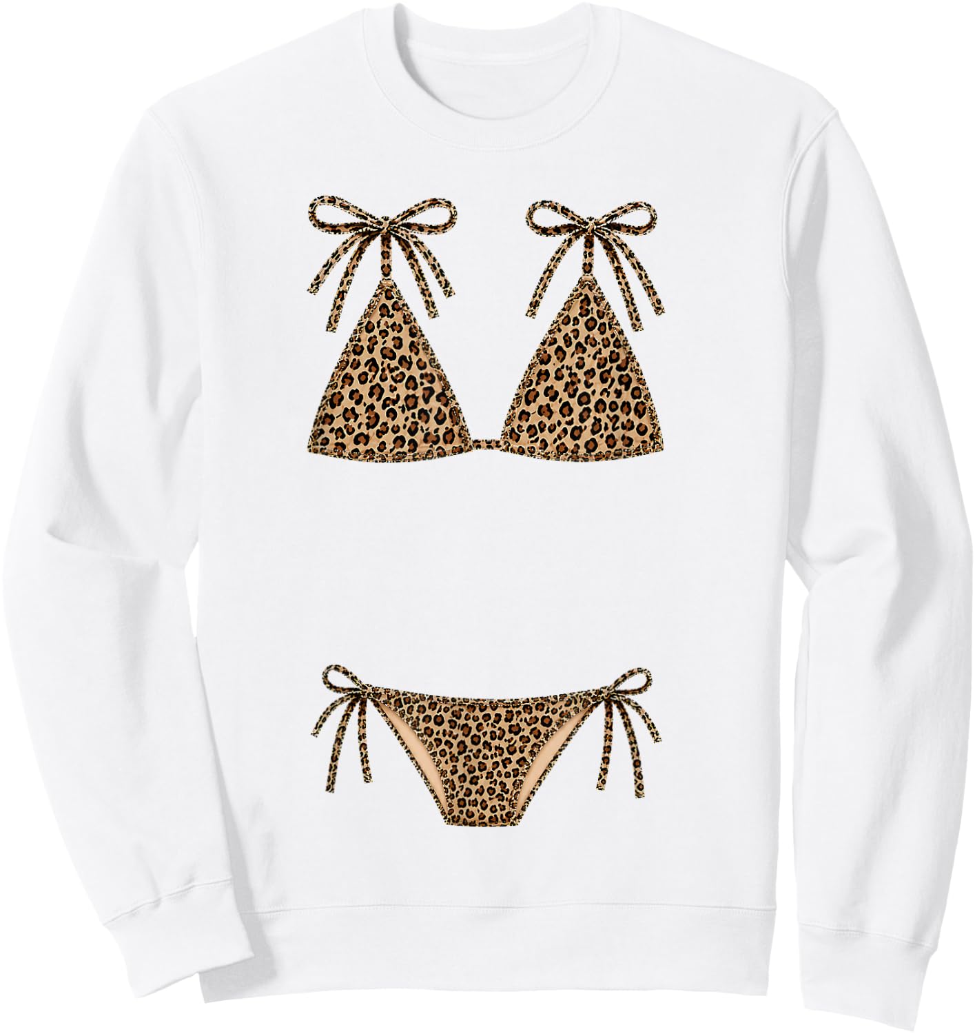 Leopard Bikini Hawaii Beach Girls Trip Summer Vacation Sweatshirt - Sweatshirt | White