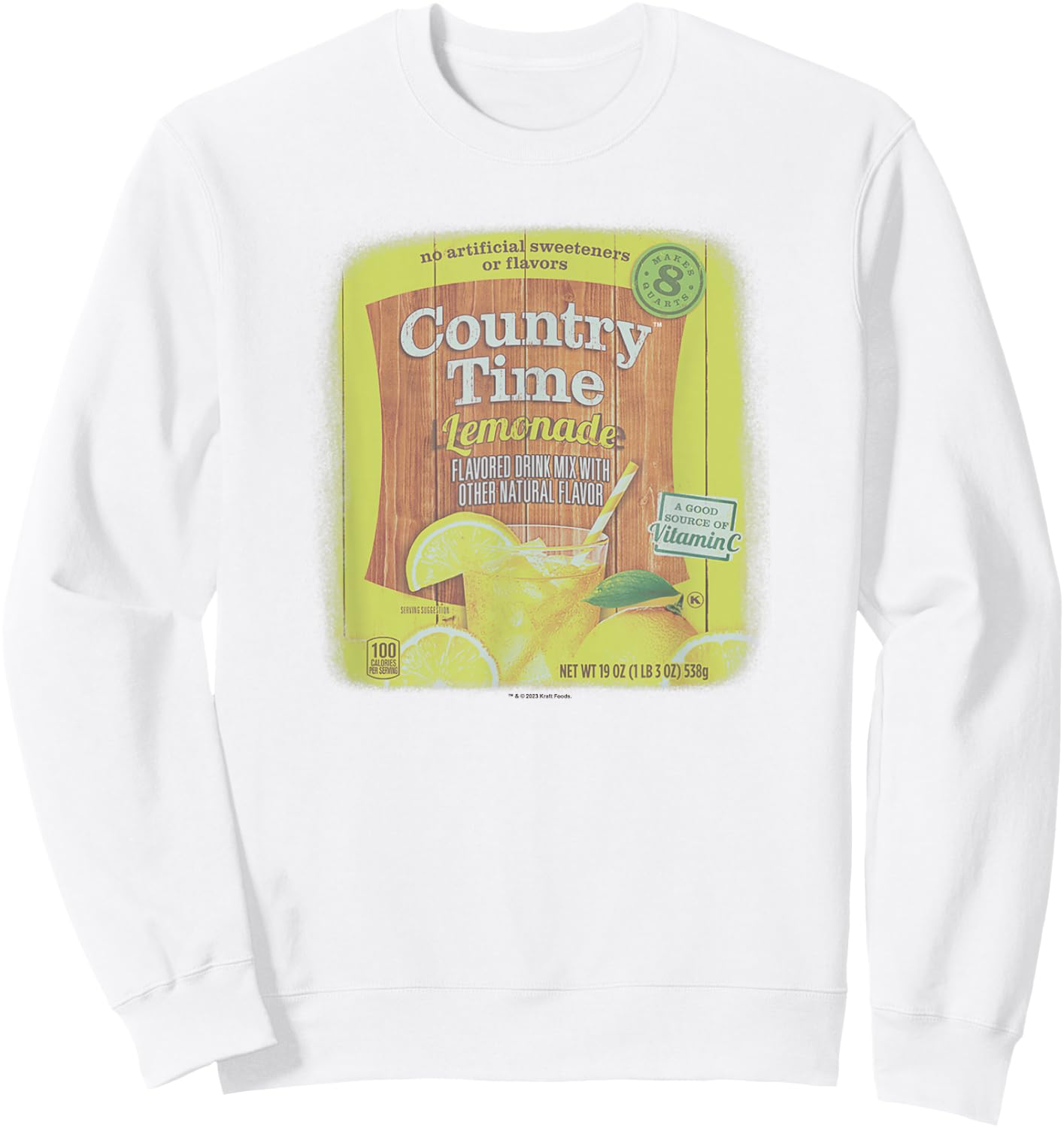 Country Time Lemonade No Artificial Sweeteners Retro Logo Sweatshirt - Sweatshirt | White