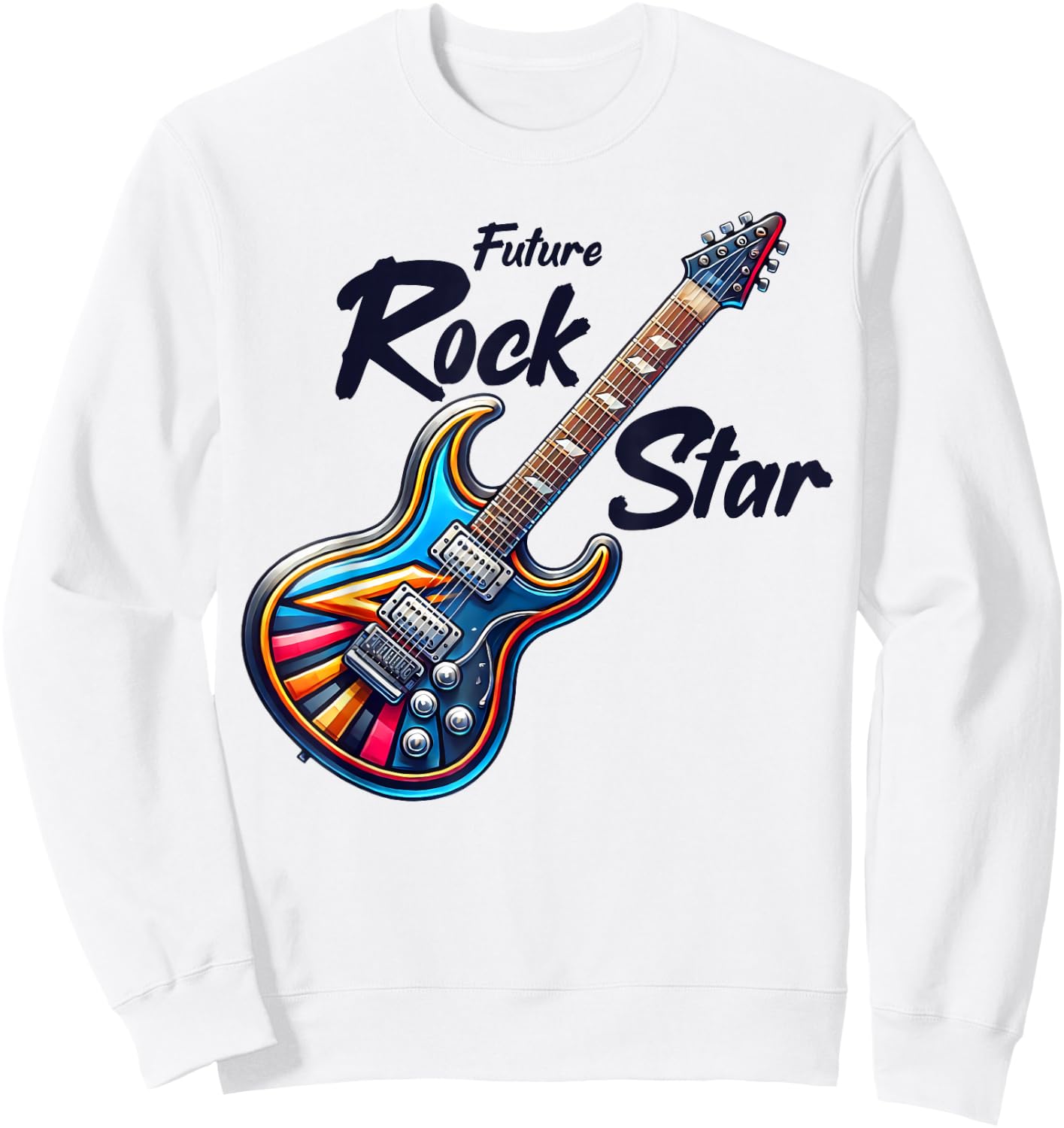 Future Rock Star, Guitar Band, Funny Rock, Girls Boys Kids , grey, S Sweatshirt - Sweatshirt | White