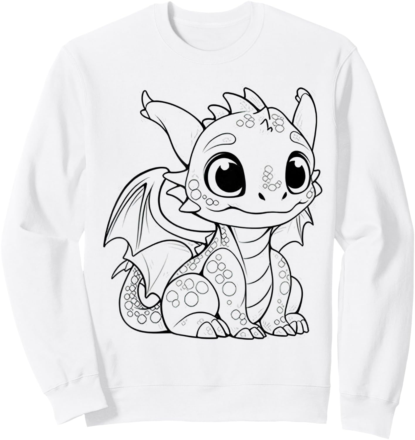 Children's Dragon Mandala to Paint & Colour, White Sweatshirt - Sweatshirt | White