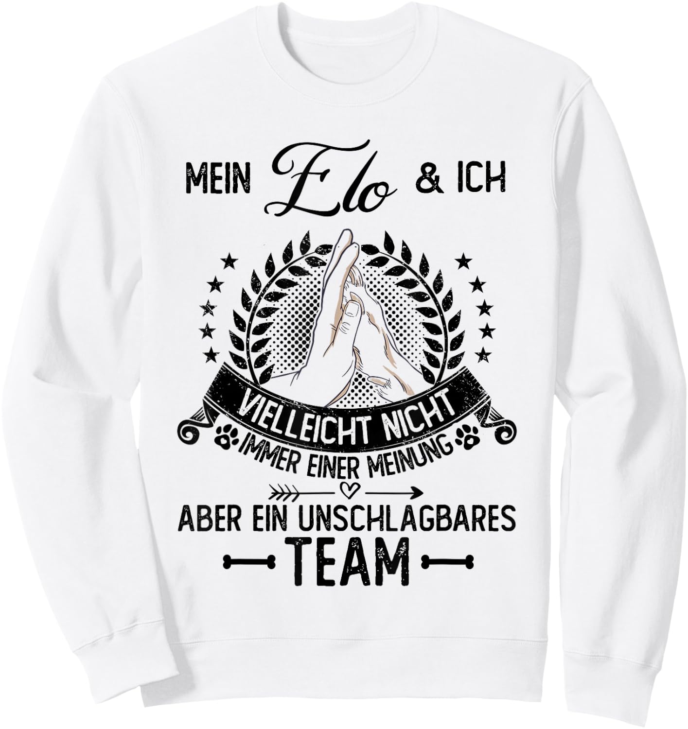 Elo Geschenke & Gassi Outfit | nicht immer einer Meinung | Hund & Hunde , Weiß, S, , Kurzarm, Klassisch, Polyester 100%, Cartoon, Weihnachten, Geburtstag, Hunde, Komfort Sweatshirt - Sweatshirt | White
