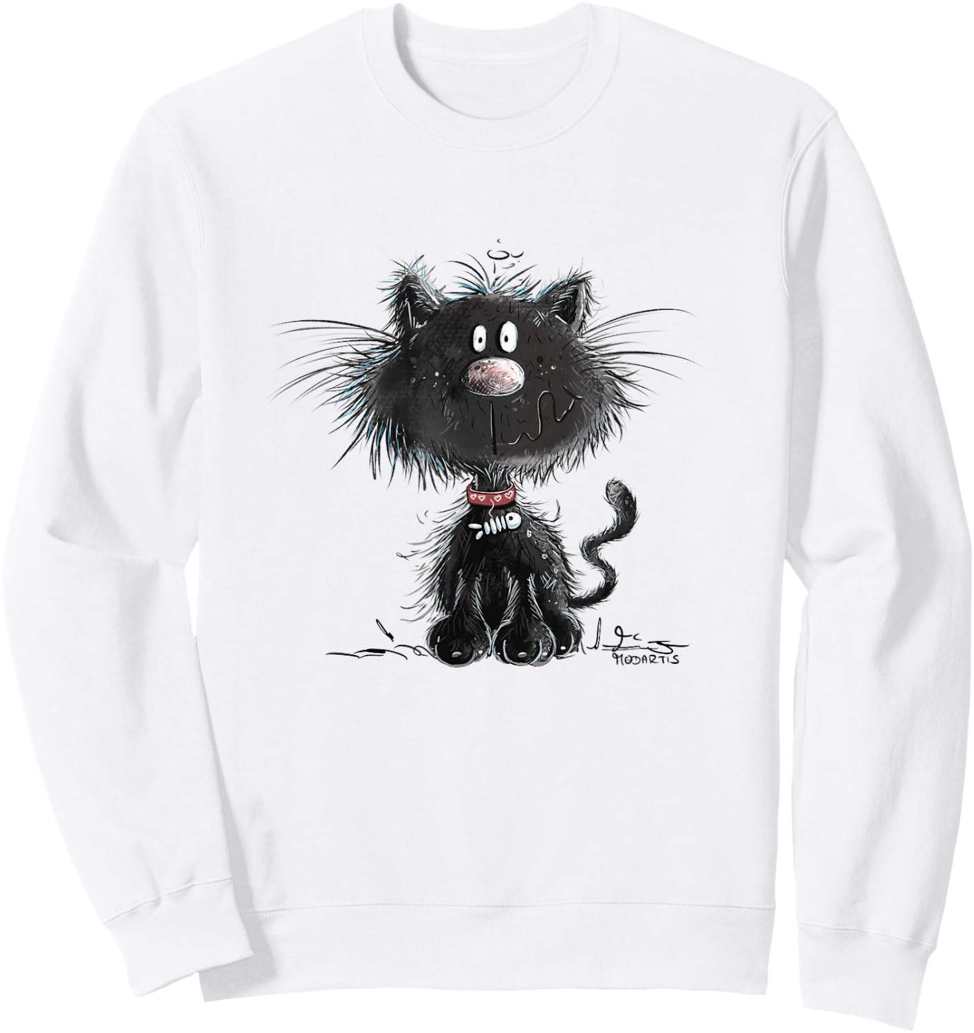 Kleine Schwarze Katze Für Katzen Liebhaber I Katzen Sweatshirt - Sweatshirt | White